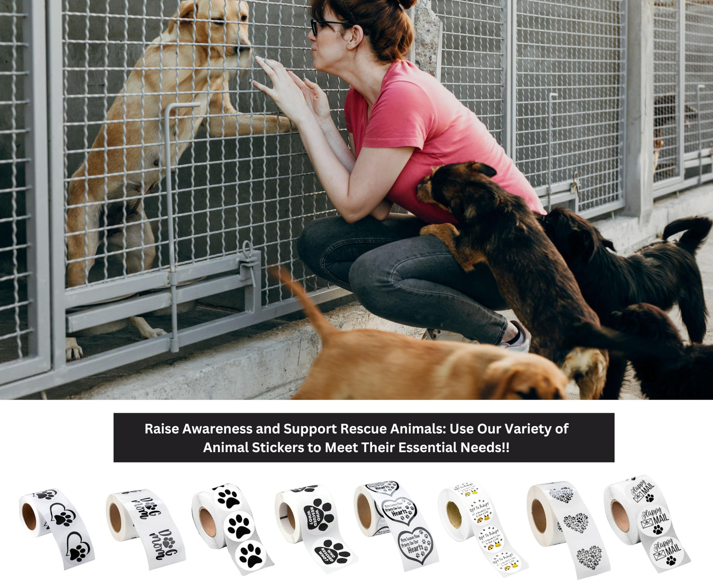 250 Love Black Paw Print Animal Stickers for Animal Cruelty Awareness - Stickers for Pet Lovers, Pet Businesses, Animal Clinics, Labels, Scrapbooks and More! Love Black Animal Sticker 1 Roll – 250 Stickers