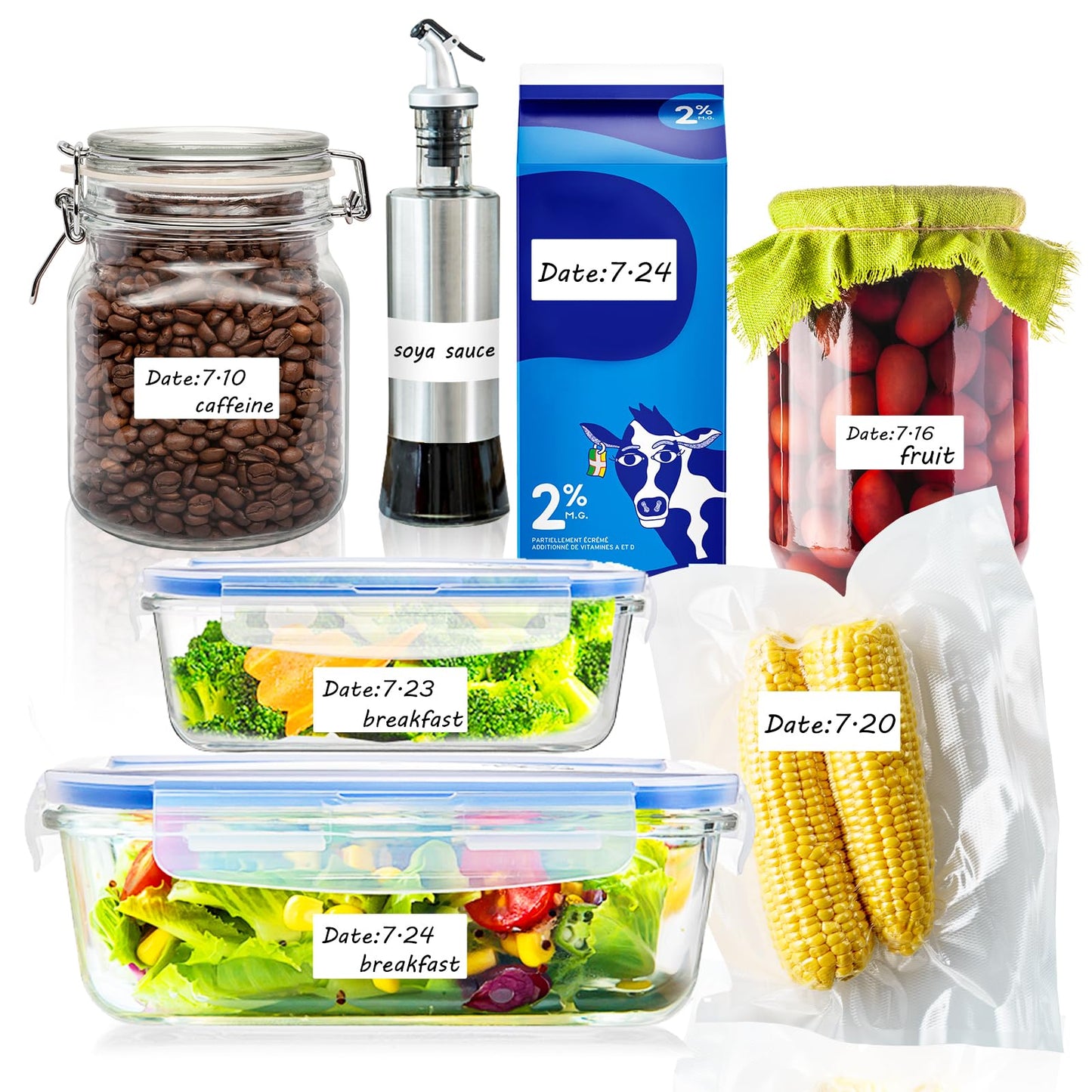 1200 Blank Removable Freezer Labels Water Oil Resistant with Perforation Line for Easy Distribution and Use,Apply Food containers Jars,and Kitchen Pantry Organization (1 "x 2") 1200 Pcs - 1 "x 2"