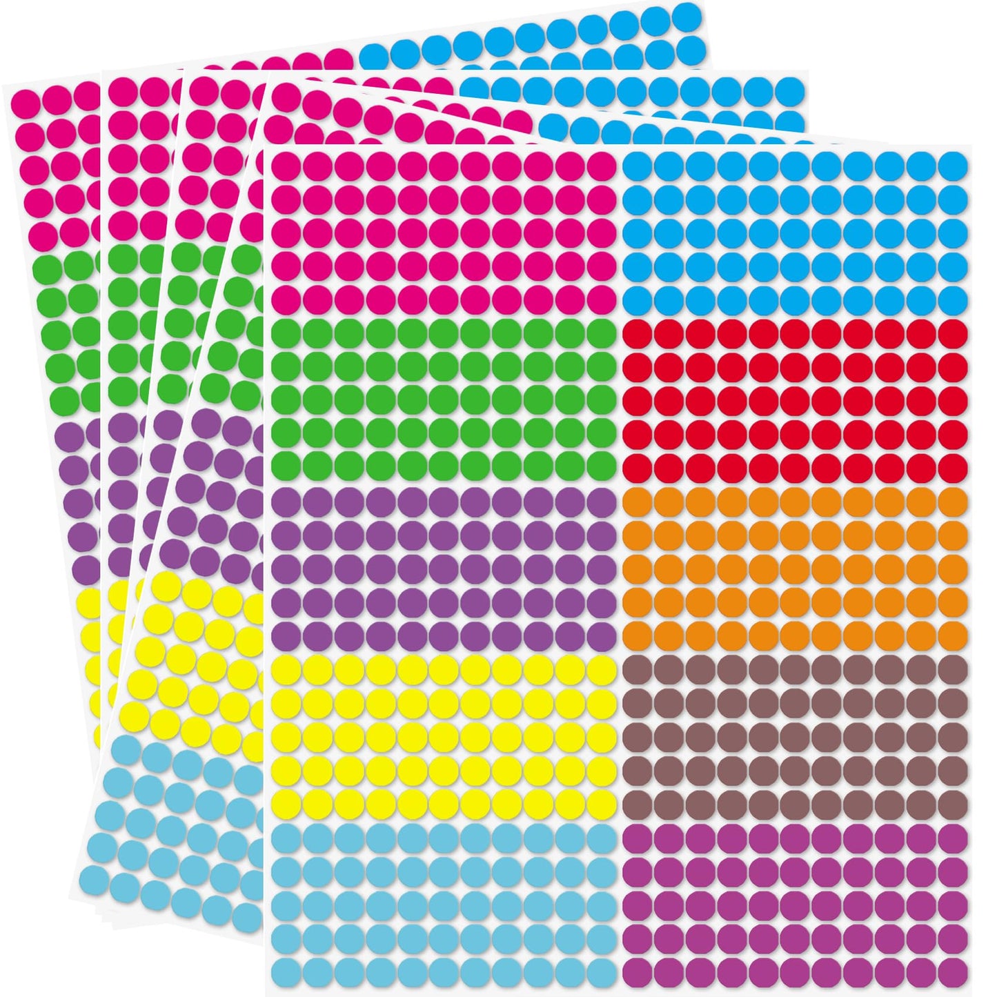 Small Dot Stickers - Round Color 1/4'' Coding Labels Circle Dot Stickers Label Sticker in Multiple Colors for Office,Classroom 2750 PCS 6mm Dot