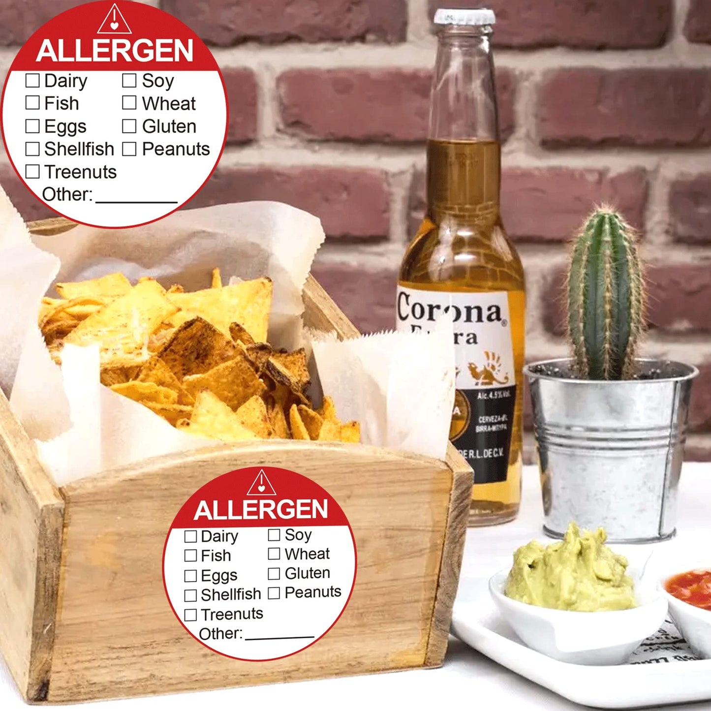 Allergen Allergy Warning Labels Sticker 2 Inch Fluorescent Red Adhesive Allergies Stickers Food Rotation Labels Food Allergy Warning Circle Dots Label for Grocery Stores,Food Packaging 500 Pcs Allergen