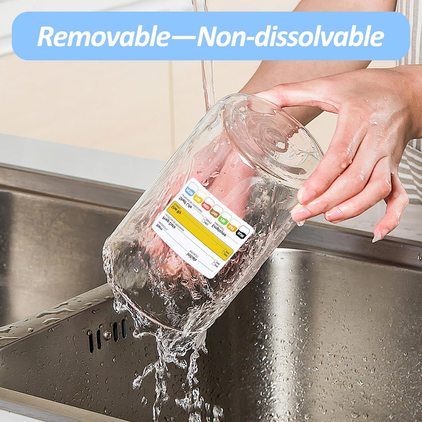 300 Pcs Restaurant Quality Shelf Life Food Rotation Labels Vinyl, 2” x 3” Self-Adhesive Removable Freezer Food Labels, Perfect for Reusable Containers, Easy to Remove, Food Safety Date Sticker 1 Pc