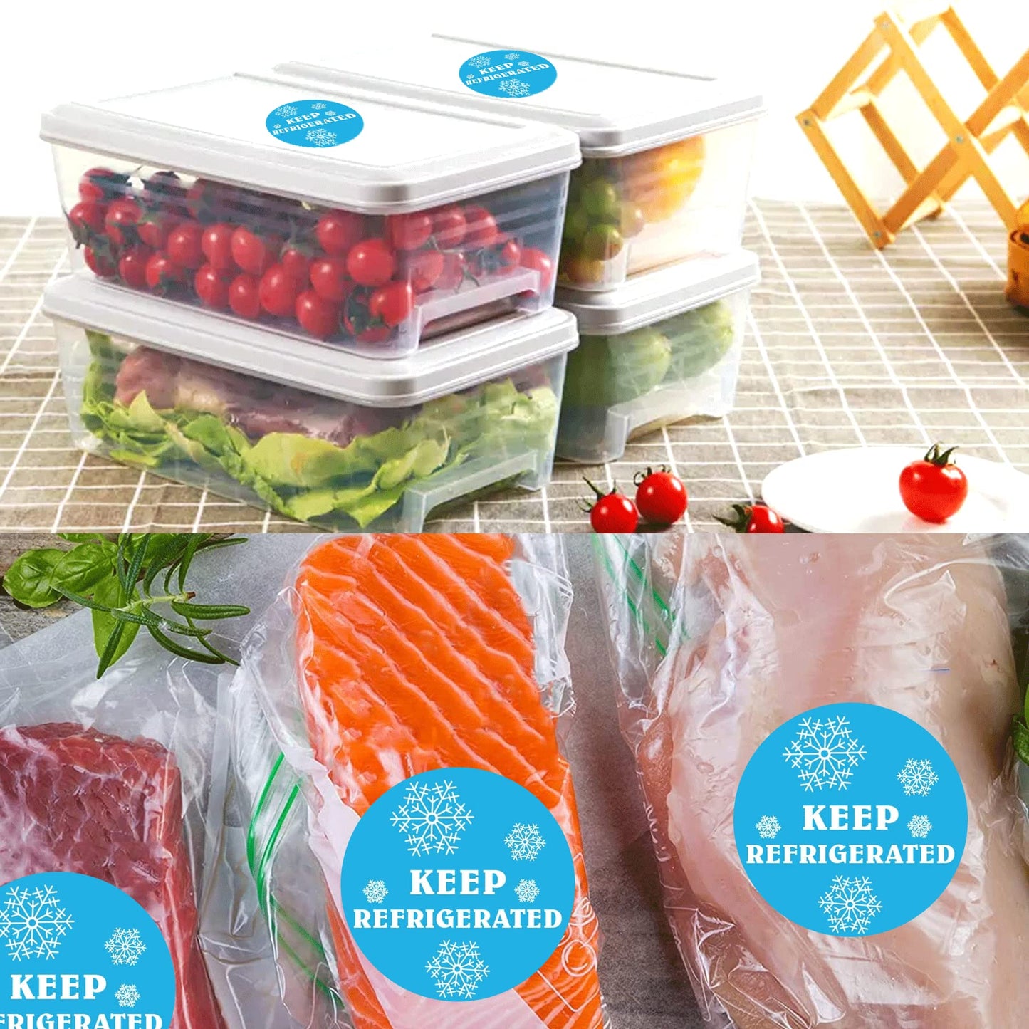 wootile Keep Refrigerated Stickers Waterproof 1.5 Inch Fluorescent Round Dots Blue Keep REFRIGERATED Food Packaging Warning Labels for Pharmacy, Drug Stores,Warning Labels,Health clinics 500Pcs