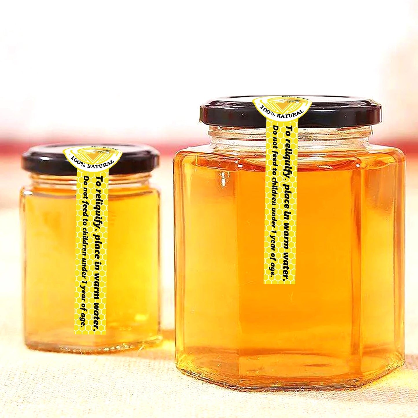Tamper Proof Pure Honey Stickers 1 x 3.5 Inches Tamper Evident Seals Labels Honey Label Stickers for Honey Jars Bottle Lid Labelss 500Pcs Tampers Proof Honeys Labels Pure Honey Label