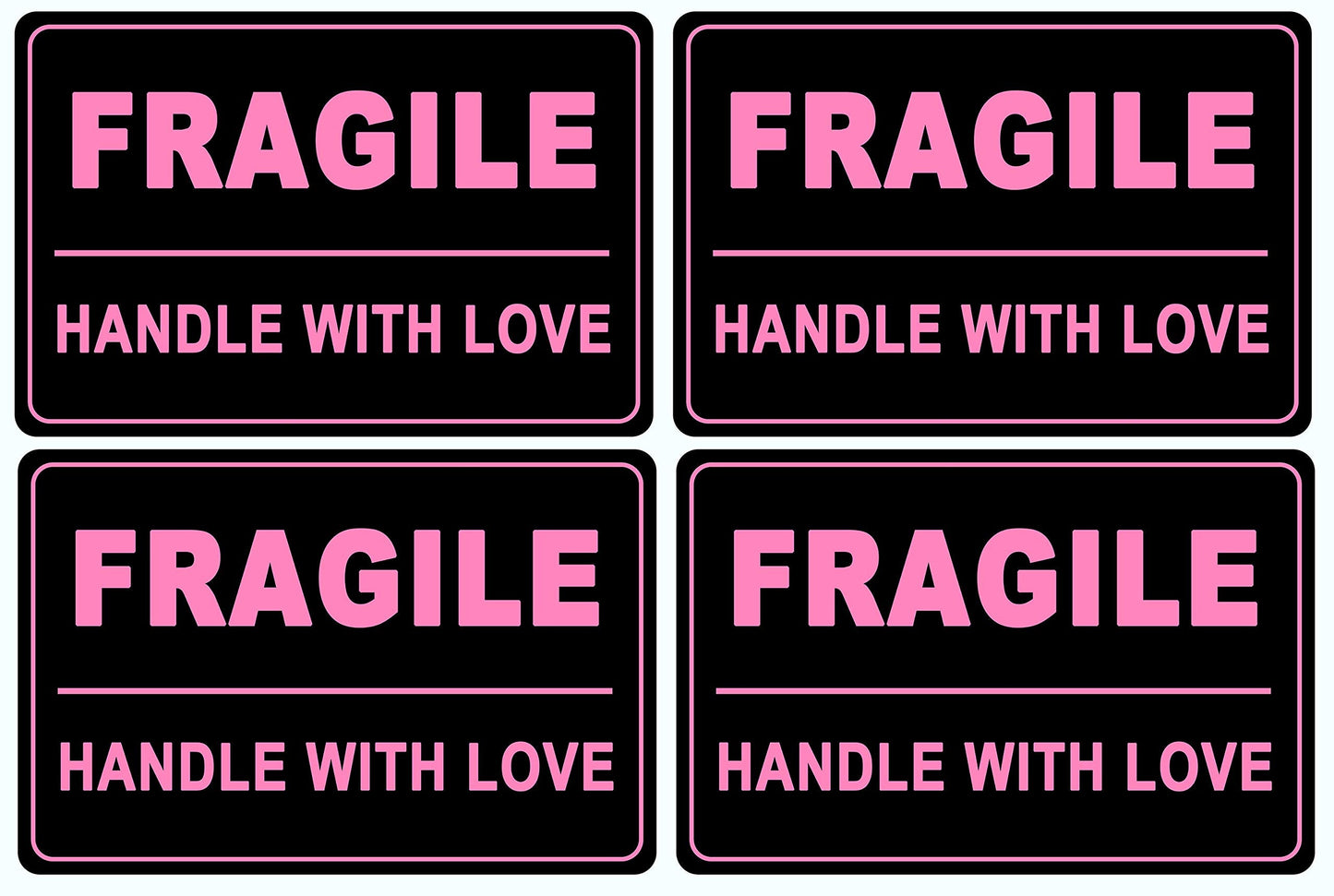 2"x3" 200 PCS Black Fragile Handle with Love Labels Stickers Shipping Mailing Cartons Envelops Adhesive Labels-Poskornwel