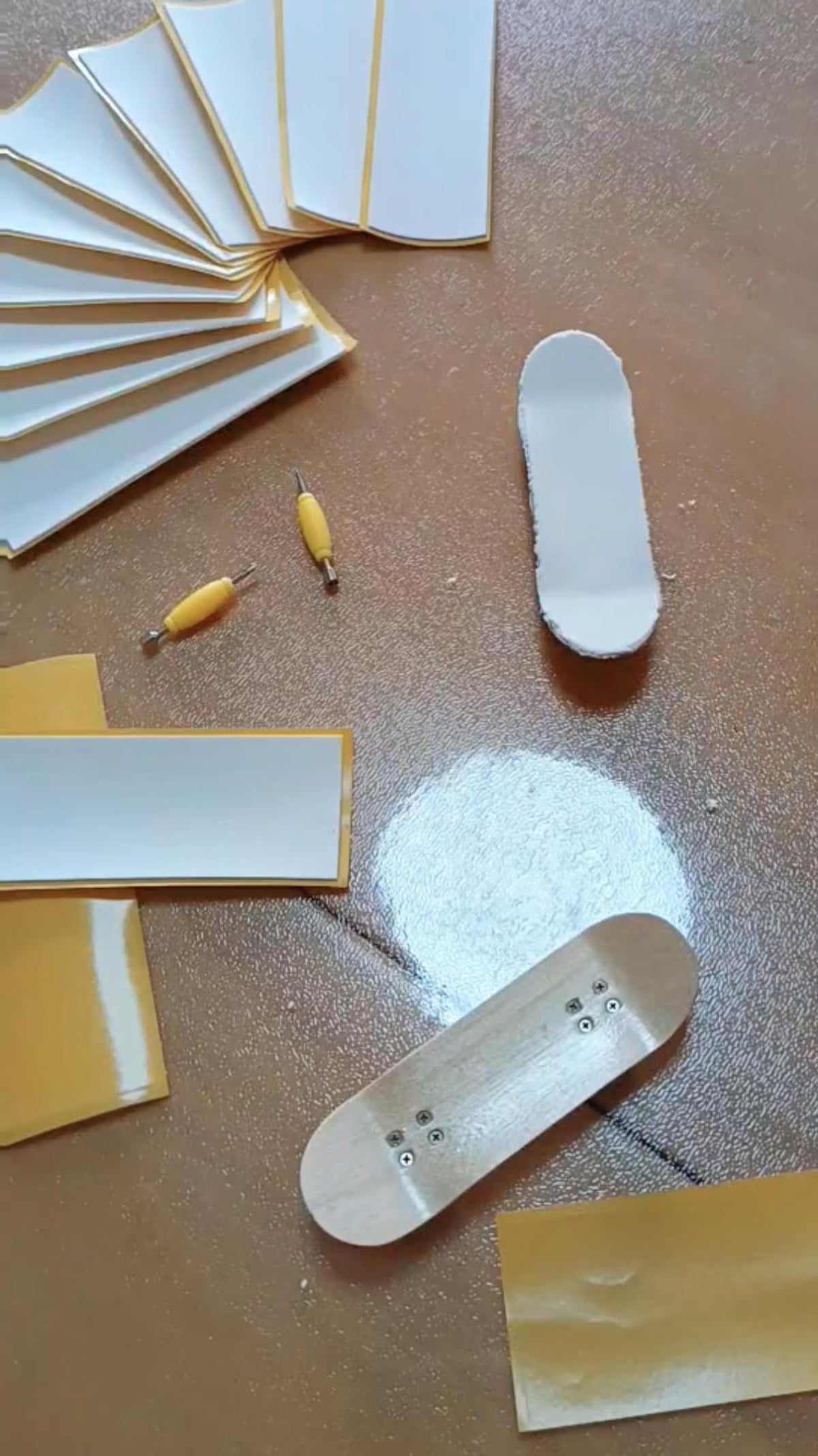 10Pcs Fingerboard Foam Grip Tape,Mini Skateboard Grips Tape,110mm x 38mm Quality Wooden Board Strong Adhesive Foam Anti Slip Stickers (White 10Pcs) White 10