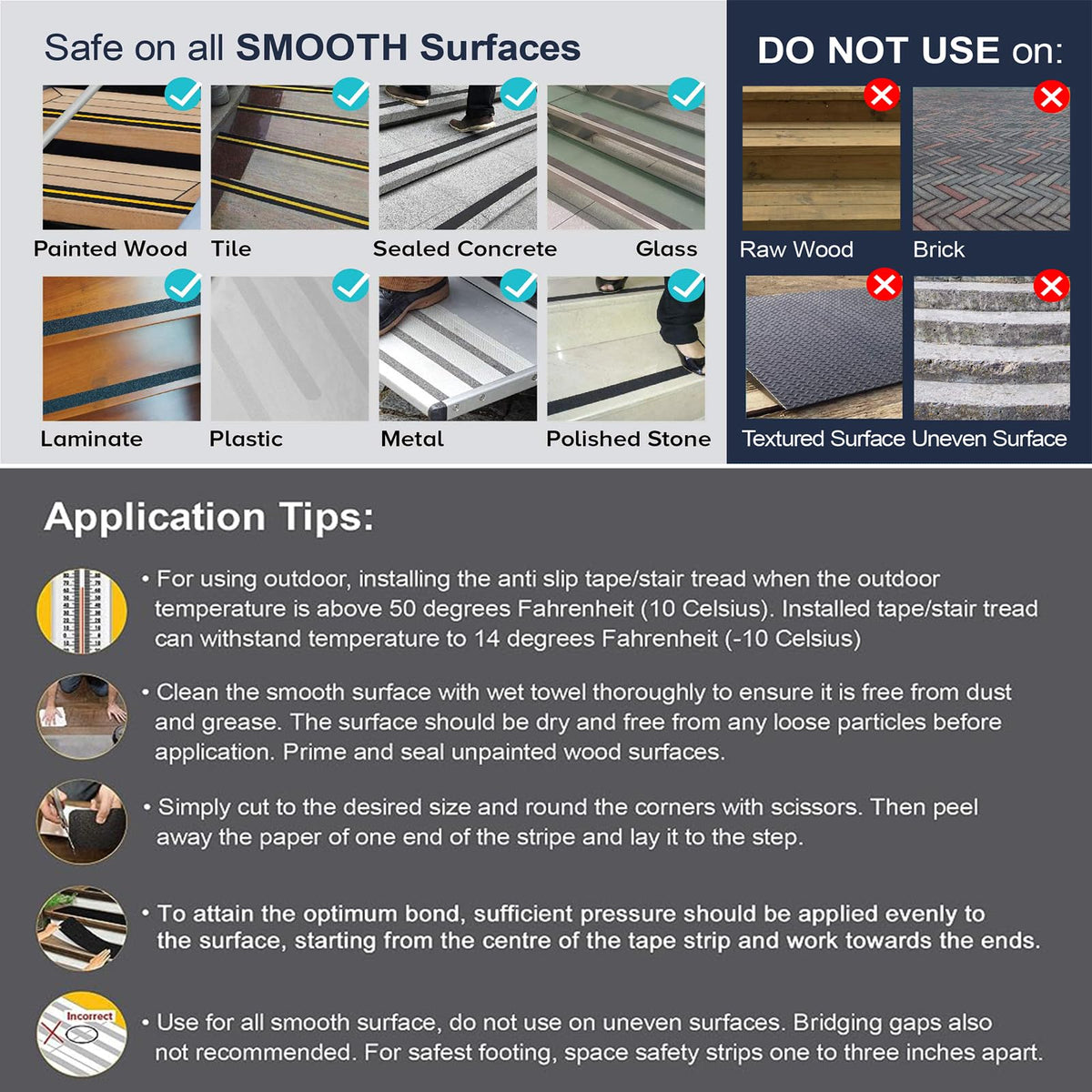 Anti Slip Tape Clear Waterproof Outdoor/Indoor, 2" x 42Ft Non Slip Traction Grip Tape for Bathtubs, Boats, Stairs, Pools, Transparent, Soft, Comfortable for Bare Feet (2" X 42') 2” x 42' 1