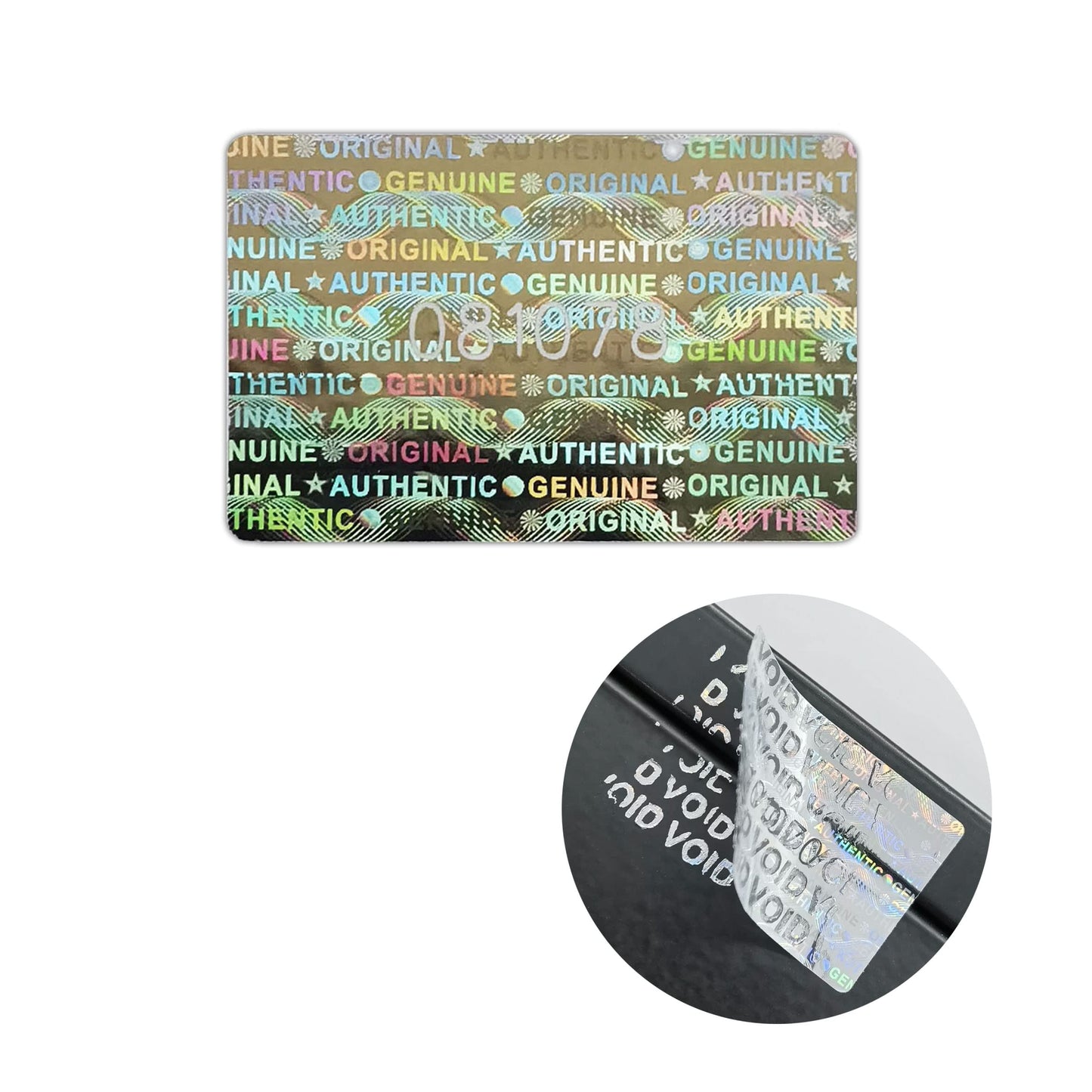 1.18X0.79 inch Silver High Security Tamper Evident Seal Warranty Void Original Genuine Authentic Hologram Labels/Stickers w/Unique Sequential Serial Numbering Tamper Proof Stickers(300) 300