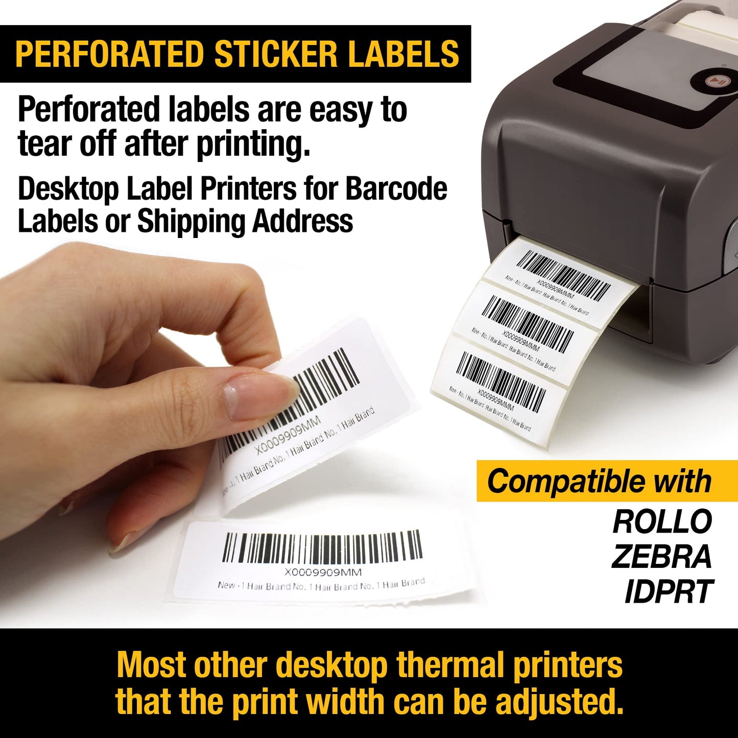 2 5/8" X 1” Direct Thermal Labels 2000 Per Roll Perforated Sticker for Barcode Shipping Labels Desktop Label Printers for Multipurpose Shipping Address (1 Roll (2000 Labels)) 1 Roll (2000 Labels)