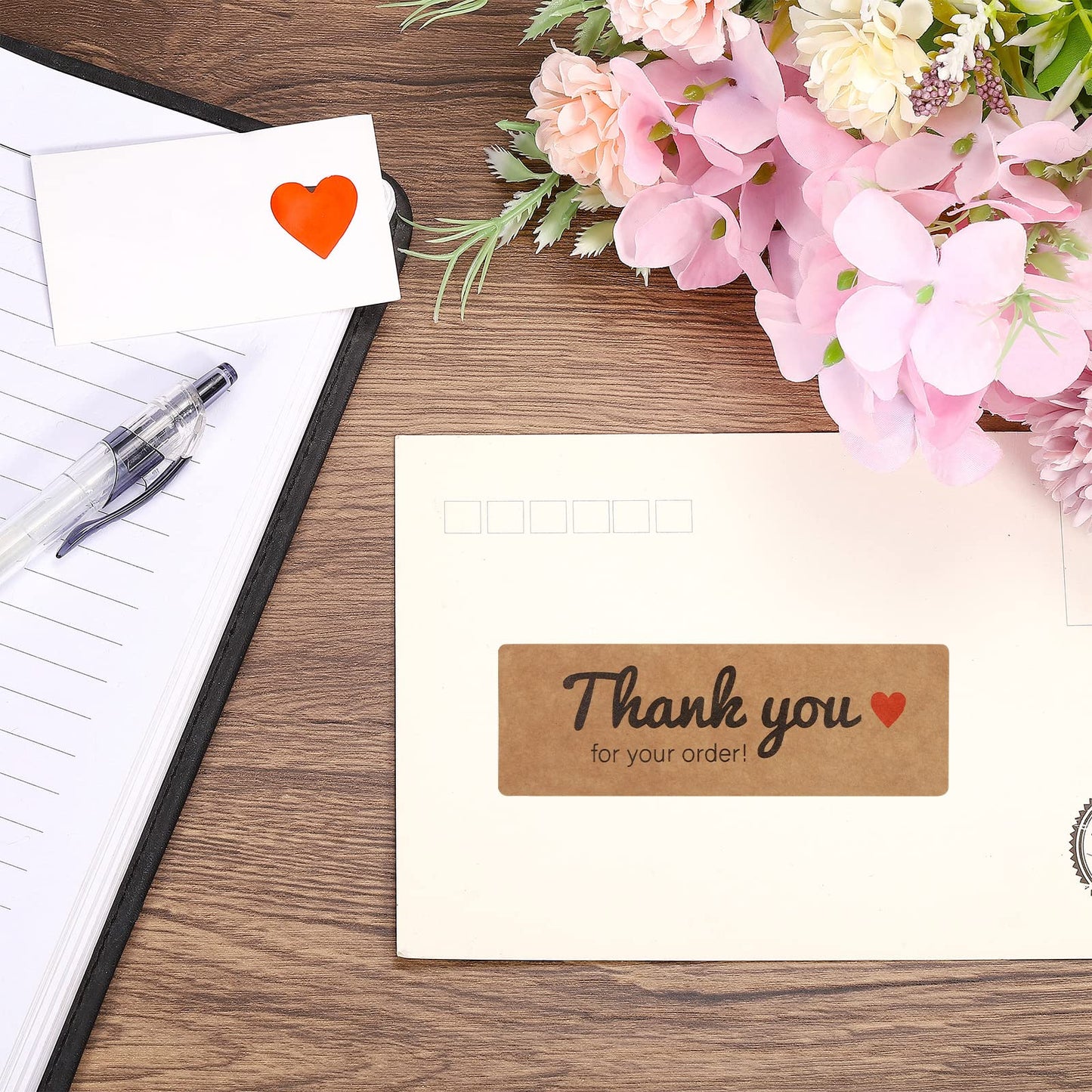MECCANIXITY 1 Roll Thank You for Your Order Stickers 1x3 Inch Adhesive Rectangle Gift Seal Labels for DIY, Business, 120 Count/Roll