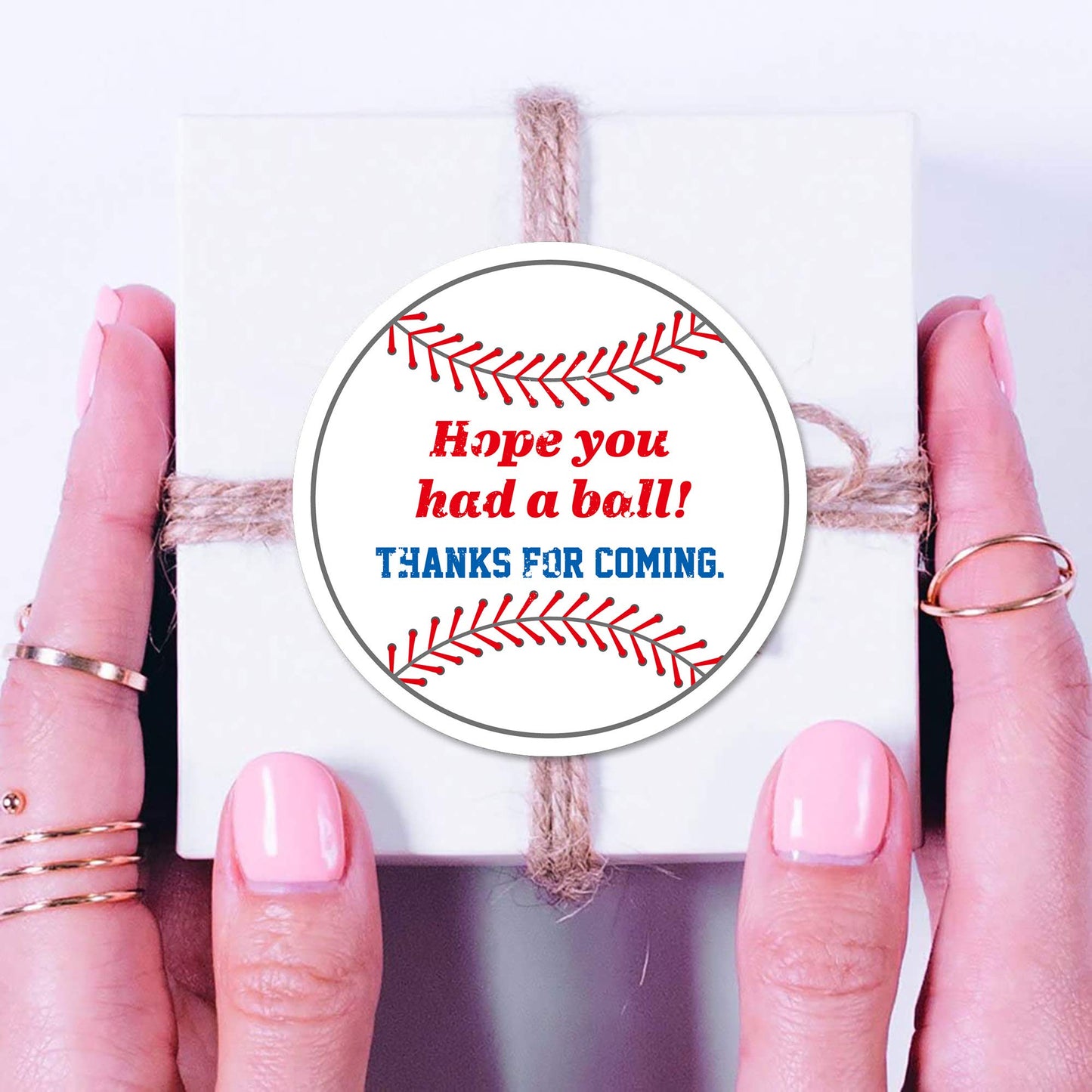 Baseball Thank You Stickers, 40 2 Inch Baseball Themed Baby Shower Or Birthday Party Sticker Labels