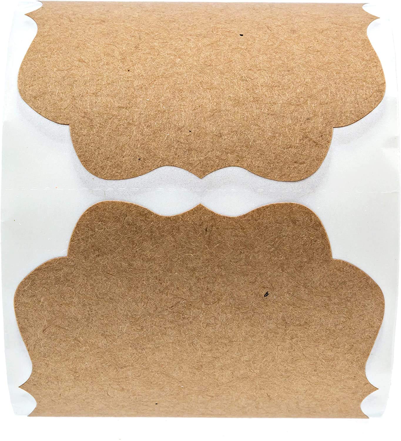 2.5" x 3" Vintage Frame Brown Kraft Present Tag Sticker / 250 Present Labels/Canning Packaging Organization Label/Made in The USA