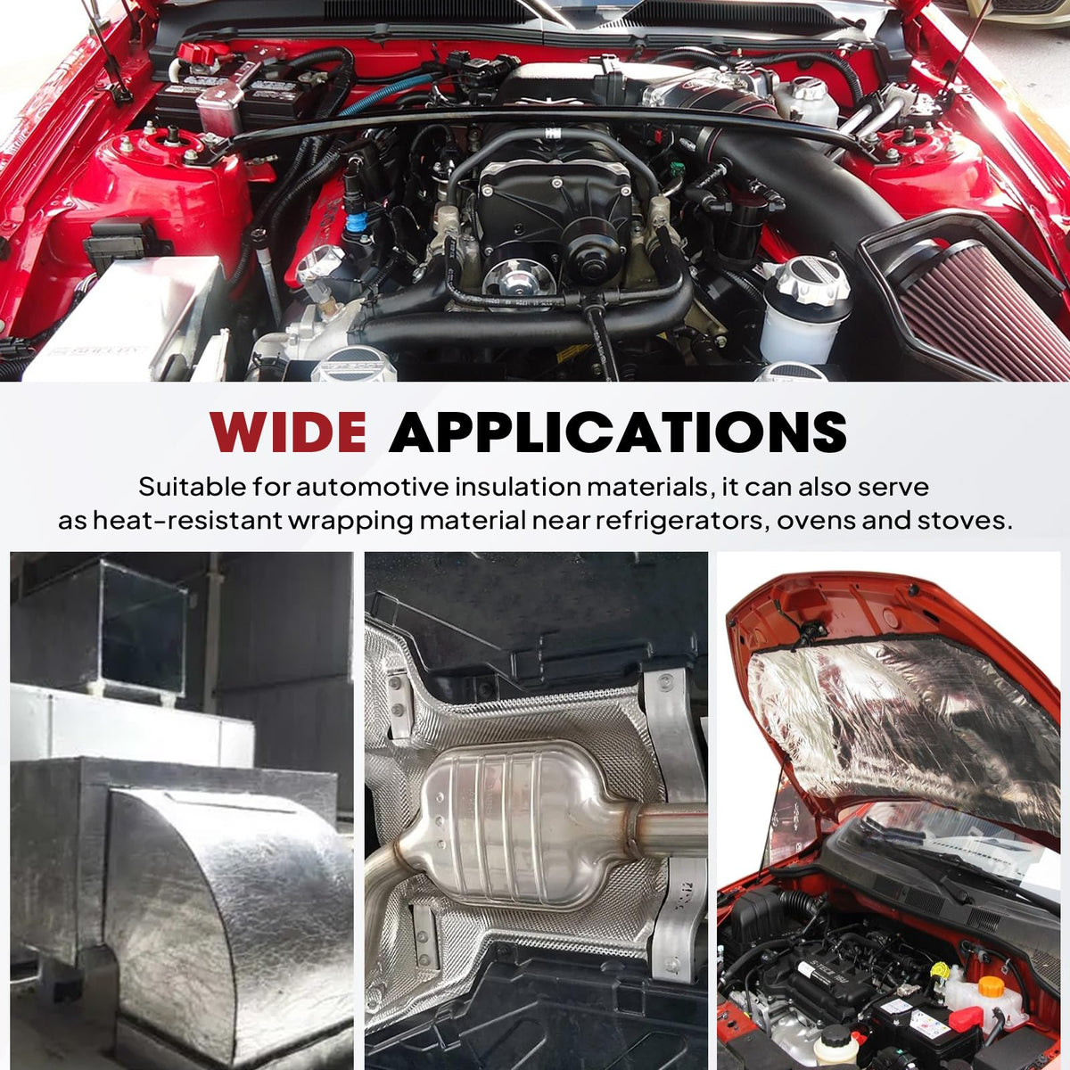 78mil Self-Adhesive 11.6" x 24" Aluminum Foil Heat Shield Mat High Temperature Insulation Heat Reflective Pad 2300℉ Ceramic Fiber Barrier Thermal Material 78mil-11.6" x 24"