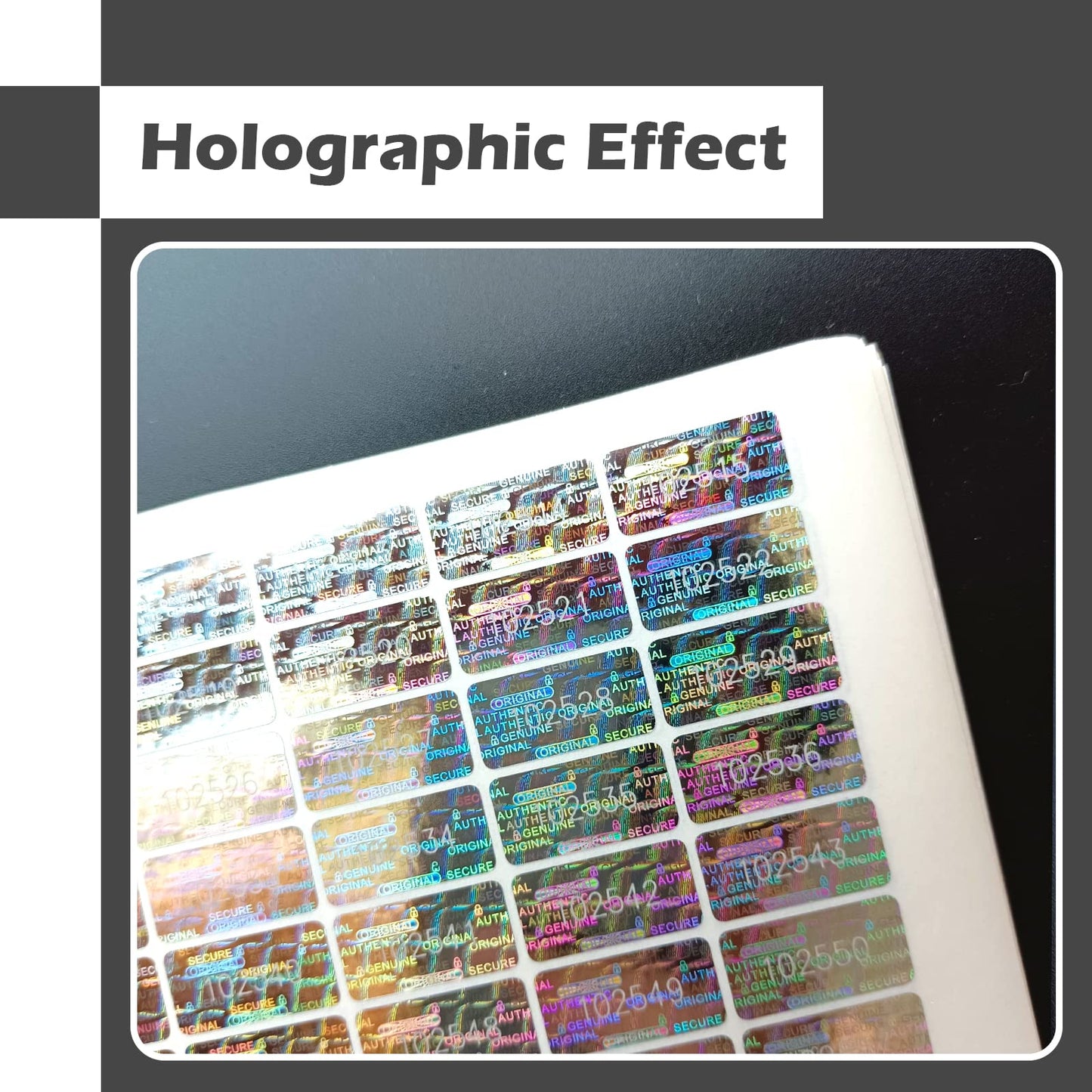 650pcs Tamper Proof Hologram Stickers Security Seal Labels Genuine Guarantee Warranty Void Labels with Unique Serial Number Tamer evident Sticker(0.8x0.4inch) Silver