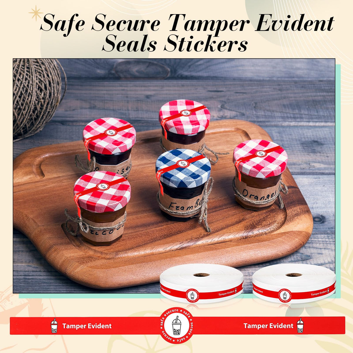 Skyygemm Tamper Evident Tape Safe Secure Tamper Evident Stickers for Drink Lids 1 x 9 Food Delivery Stickers Sealed for Freshness Labels Drink Food Proof Tape(Red,1000 Pcs) 1000 Red