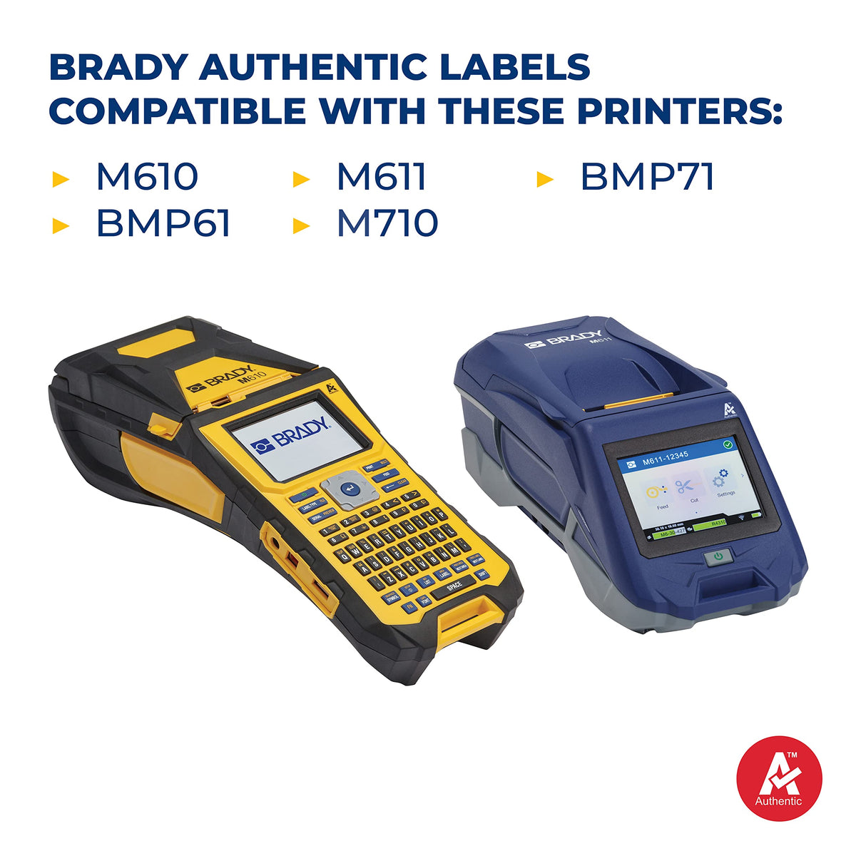 Brady Repositionable Multi-Purpose Vinyl Cloth Labels for M610, M611, M710, BMP61, and BMP71 Printers - 0.75" x 0.5". M6-11-498