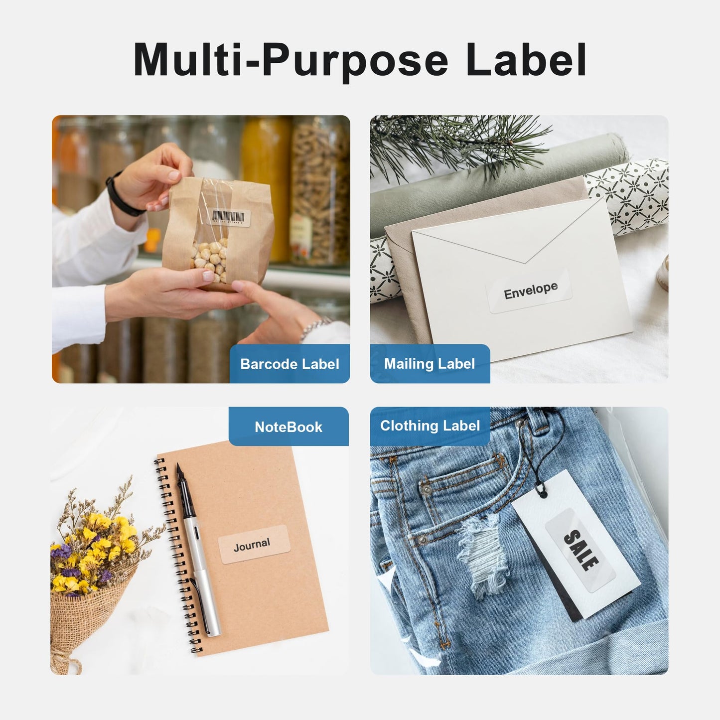 1" x 2-5/8" Crystal Clear Address Labels, Shipping Address Labels for Laser Printers, Mailing Labels Compatible with 5600, 8660, 15600, 18660, Easy to Peel (750 Labels, 25 Sheets) 750