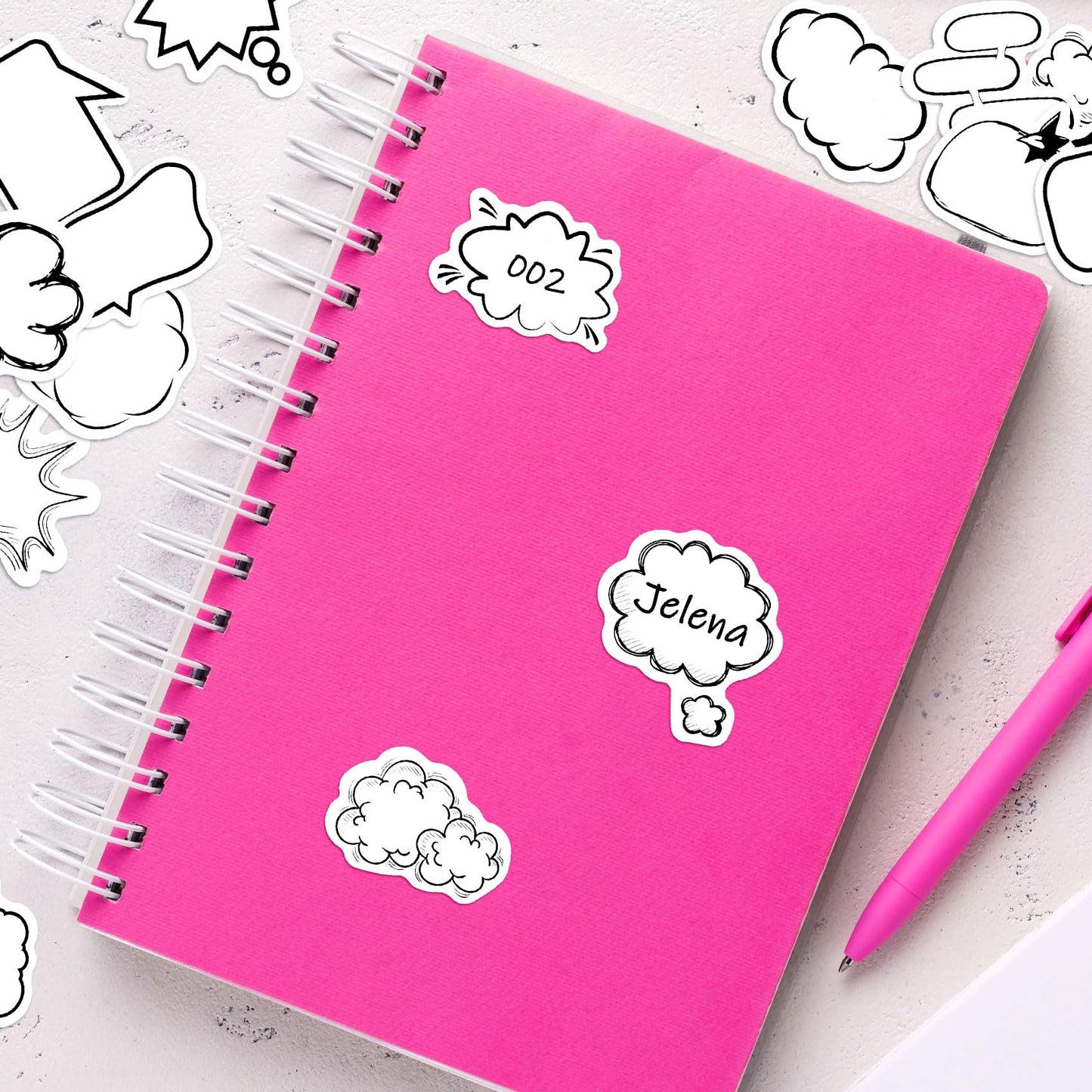 90 PCS Dialog Box Paper Stickers, Black White Adhesive Label Stickers Cute Decoration for DIY Scrapbooking, Planners, Calendar, Photo Album, Diary, Laptop, Crafts