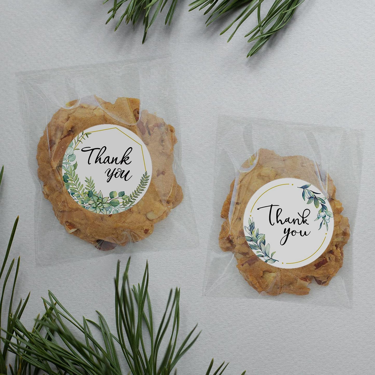 1500 PCS Thank You Stickers 1.5 Inch Greenery Labels Stickers for Wedding Envelopes, Small Business, Bakeries, Handmade Goods