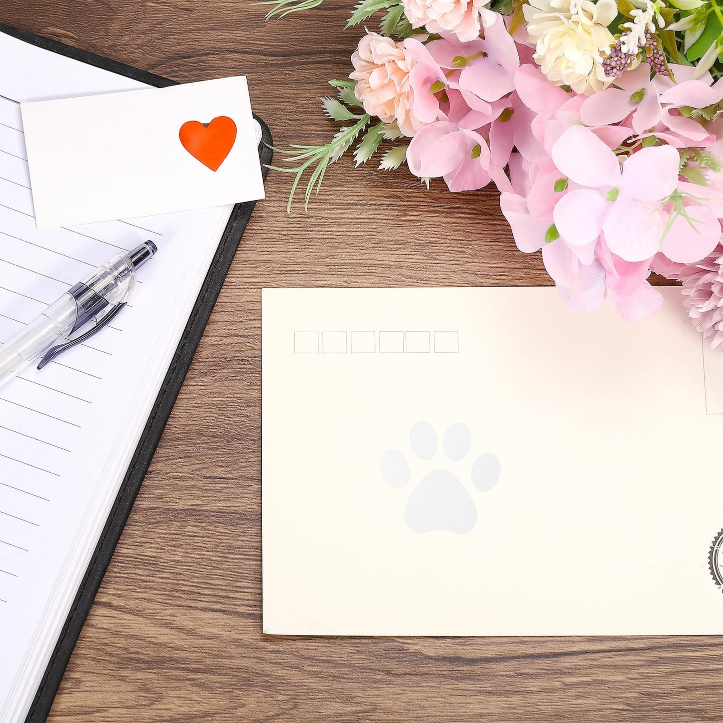 MECCANIXITY Adhesive Label Stickers Transparent White 1000Pcs Paw Prints Stickers 1.5inch Dog Paw Bear Paw Stickers for Children Teacher Fit Crafts Party
