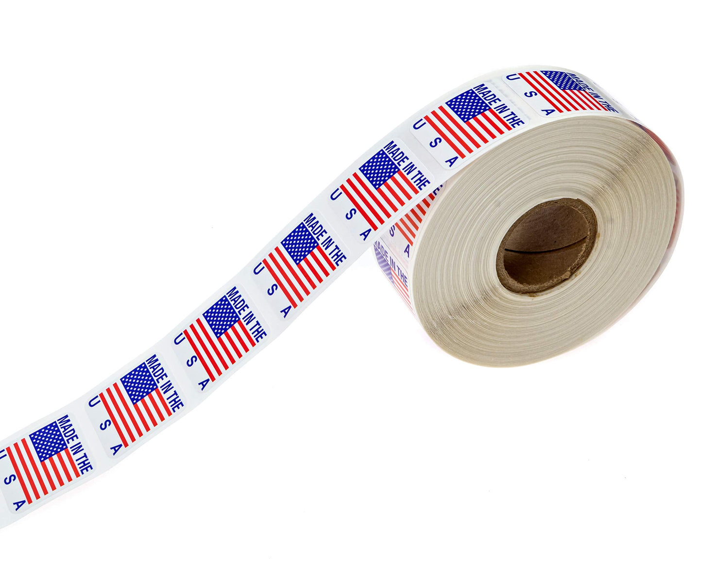 1" x 1" Made in The USA Stickers / 1000 American Manufacturer Labels Roll/Square USA Made Small Business Patriotic Packaging Label/Made in America