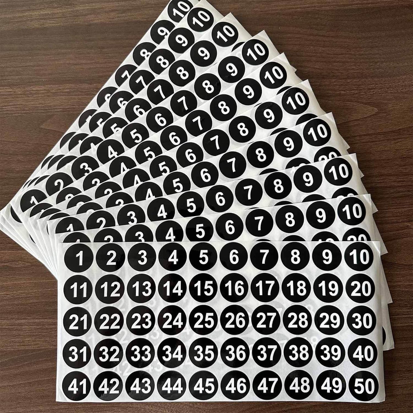 10 Sheets 1 Inch Number Stickers 1-50, Vinyl Waterproof Sticker Number Labels for Classroom,Storage, Organizing,Boxes, Black Adhesive Number Stickers Teacher Supplies
