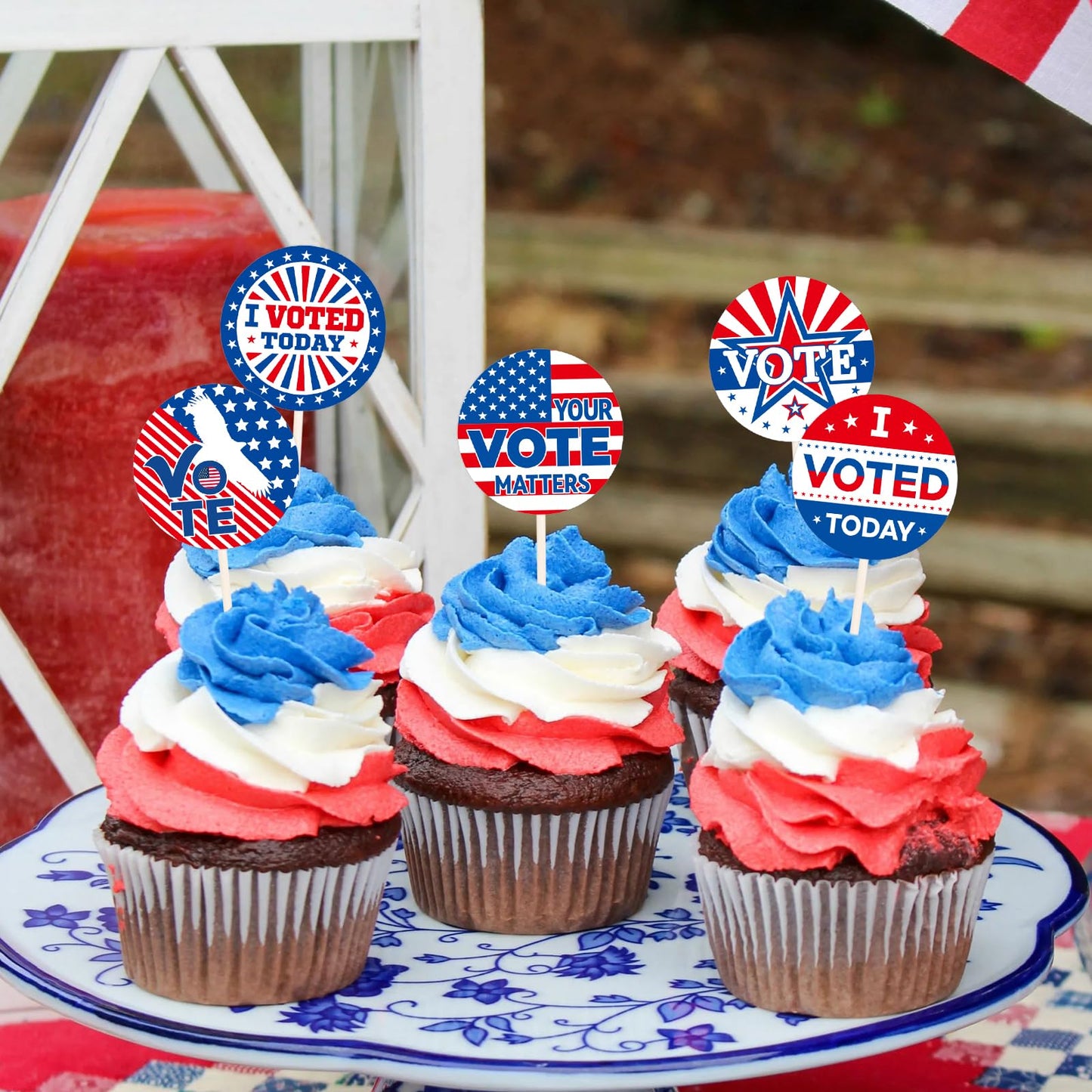 360 Pcs I Voted Today Stickers 1.5 Inch Round I Voted Stickers with Red, White, and Blue for Election Day