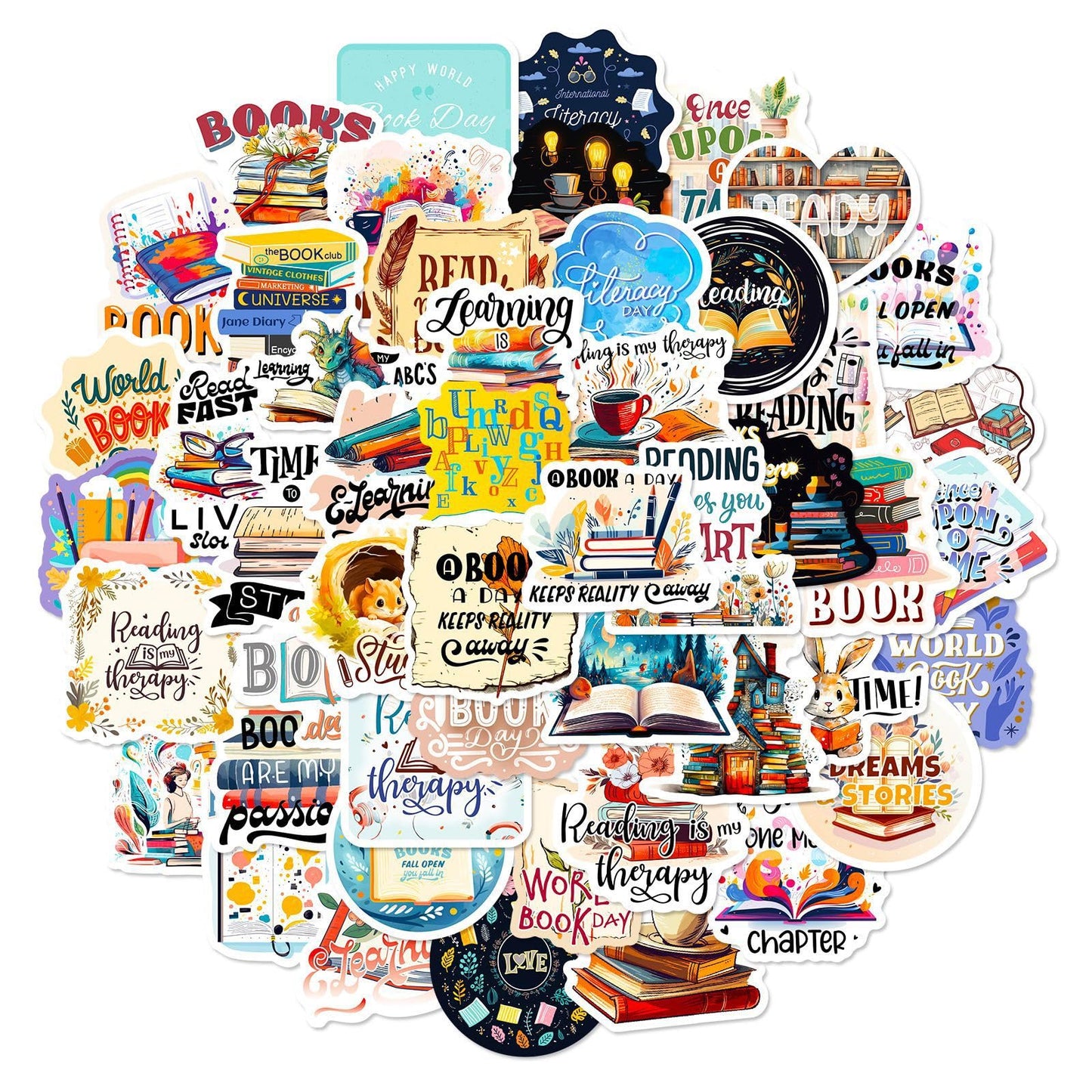 Read Across America Day Stickers Lable Stickers Self-Adhesive & Waterproof Stickers Reading Day Stickers for Students Classroom Seals Labels Decals Gifts Wrapping Decoration