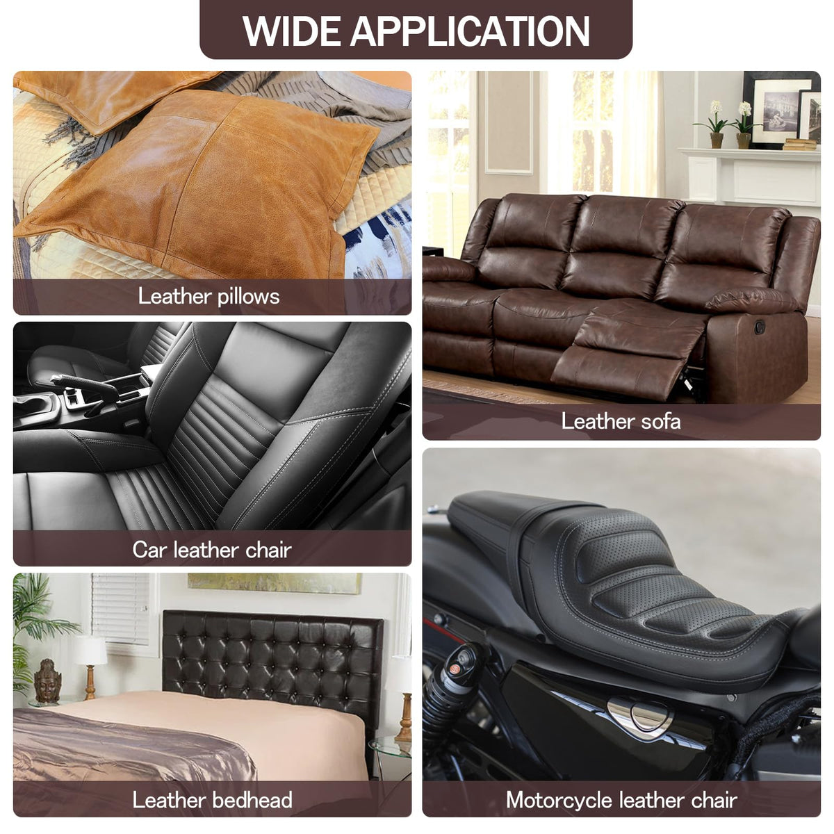 CHEIGHY 2pcs Self-Adhesive Leather Repair Kit for Furniture, Couches, Car Seats 8.2X11 Inch PU Vinyl Leather Patch Tape for Sofa, Office Chairs, Jackets (Coffee) Coffee 1
