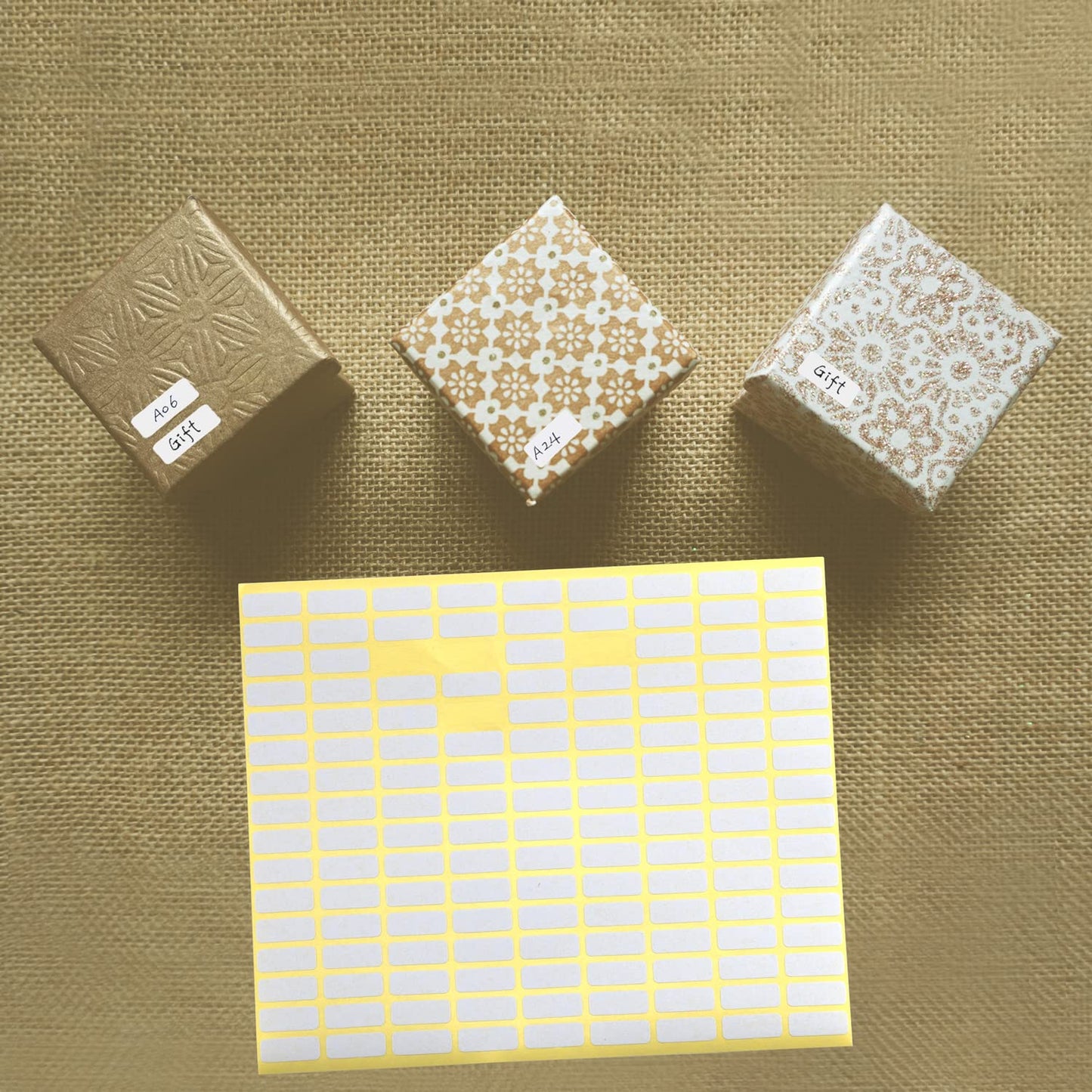 Pack of 6480, 45 Sheet White Rectangle Labels Small Blank Stickers Self Adhesive Writable Stickers for Office Home DIY Craft Supplies 0.3 x 0.8 Inch