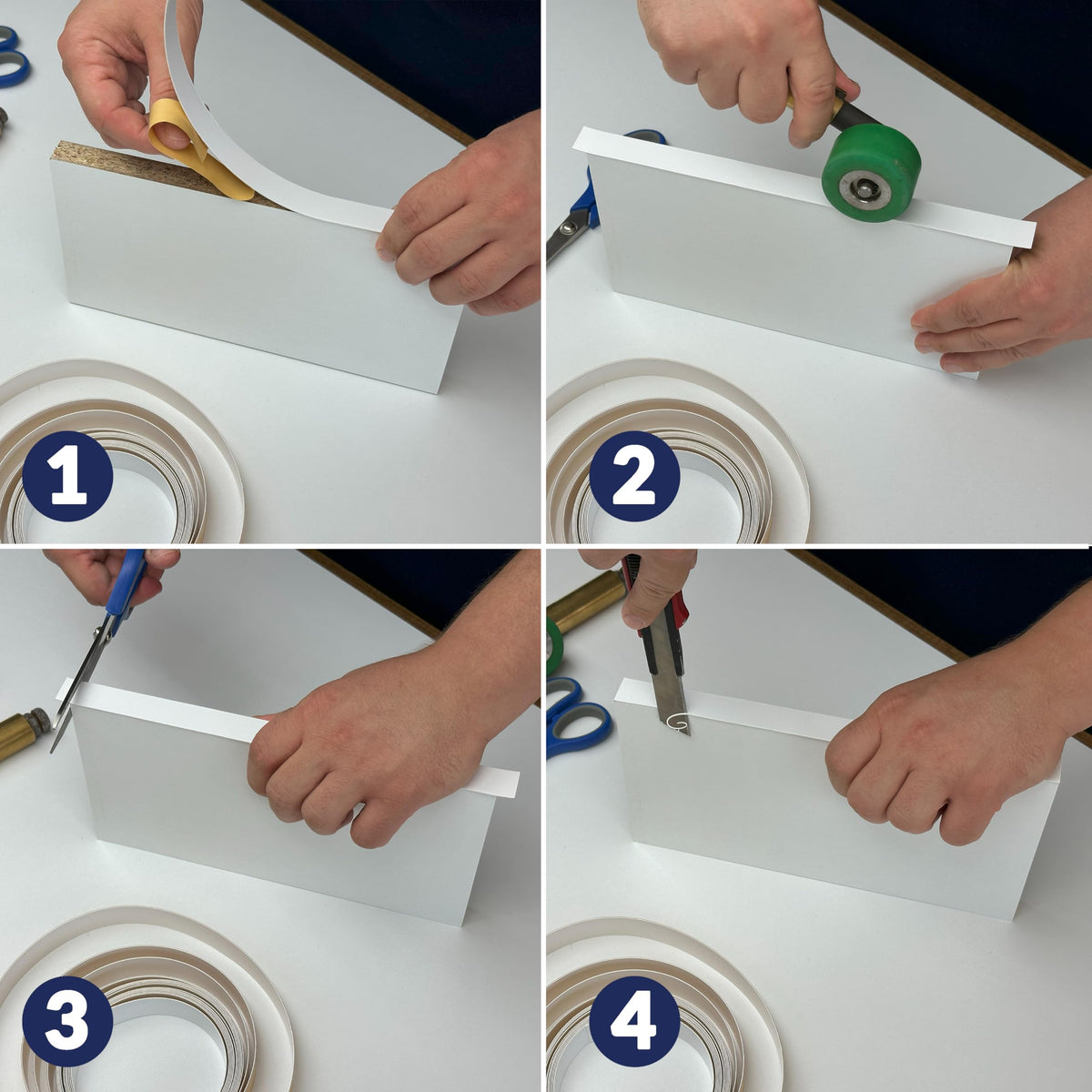 Birch 3/4 inch x 50 feet Edge Banding Veneer Tape Peel Stick Adhesive Edging Veneer Trim Flexible Vinyl Strip Molding Wood Cabinet Laminate Shelf Furniture Countertop Formica Plywood Board Repair Birch 3/4 inch x 50 ft