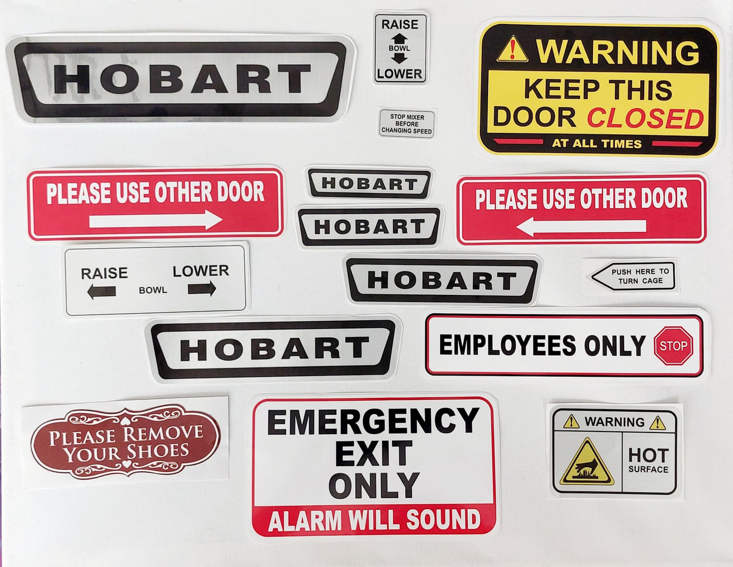 Hobart Genuine OER Replacement Part - Small Metallic Label Set - Pack of 5 (4.1" x 1.3")