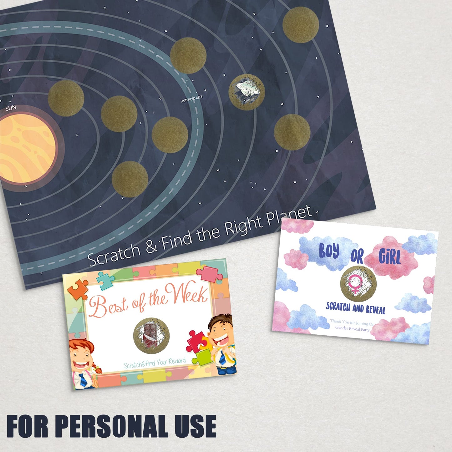 Mr- Label – 1000 Pieces 1 inch Round Scratch Off Stickers – DIY Stickers for Gender Reveal | Reward Programs | Scratch Tickets (Gold) Gold