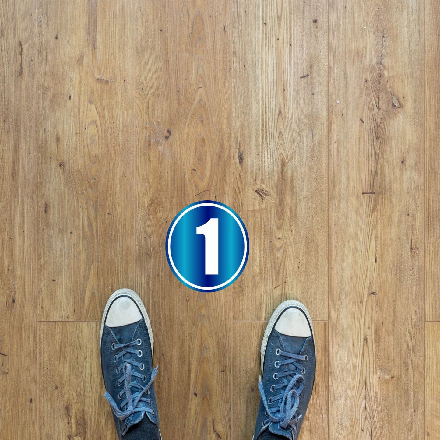 PARTH IMPEX Classroom Line Up Floor Decals - (Pack of 40) 4" Large Numbered Spot Markers Stickers Social Distance Helper Colorful Labels