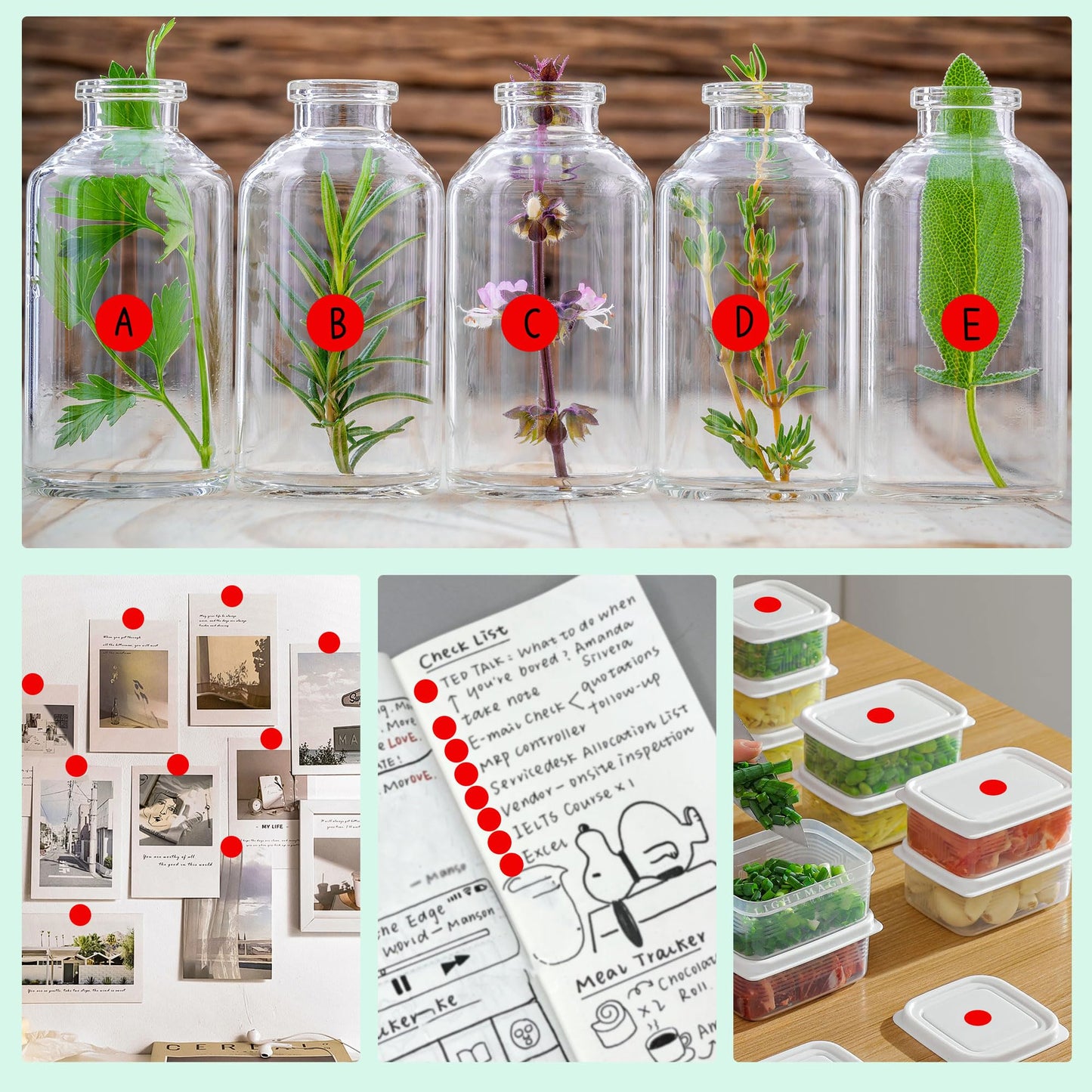 PARLAIM 1/2 Inch Round Permanent Adhesive Color-Code Dot Stickers,4000 Stickers 4RollS dots Label Dispenser Box Red Circle Stickers Labels (Red) 4 Rolls-4000 Pack