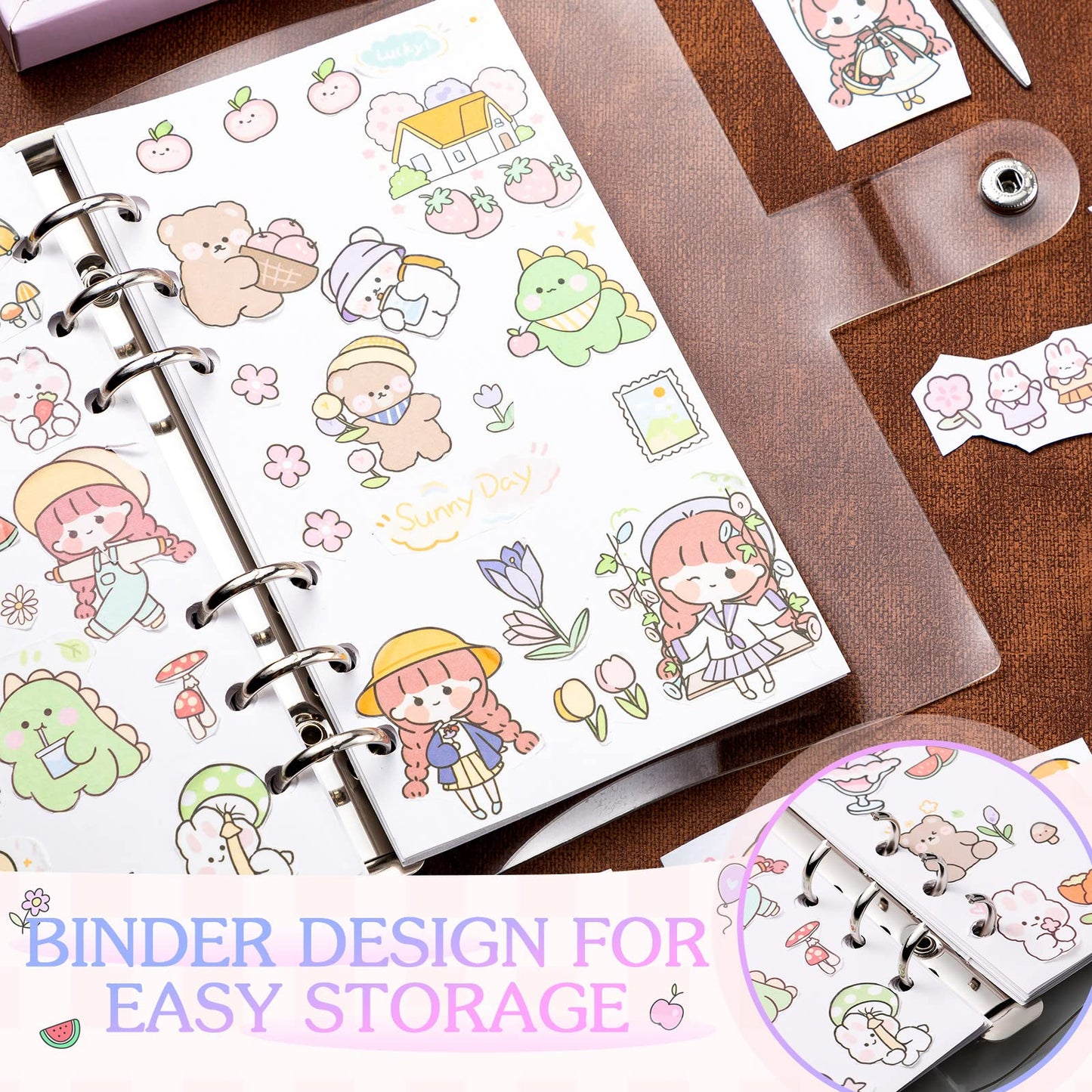 Reusable Sticker Book Collecting Sticker Binder 40 Sheets PVC Transparent Shell Collection Album for Collecting Labels Book Storage(2 Piece,A6) 2 A6