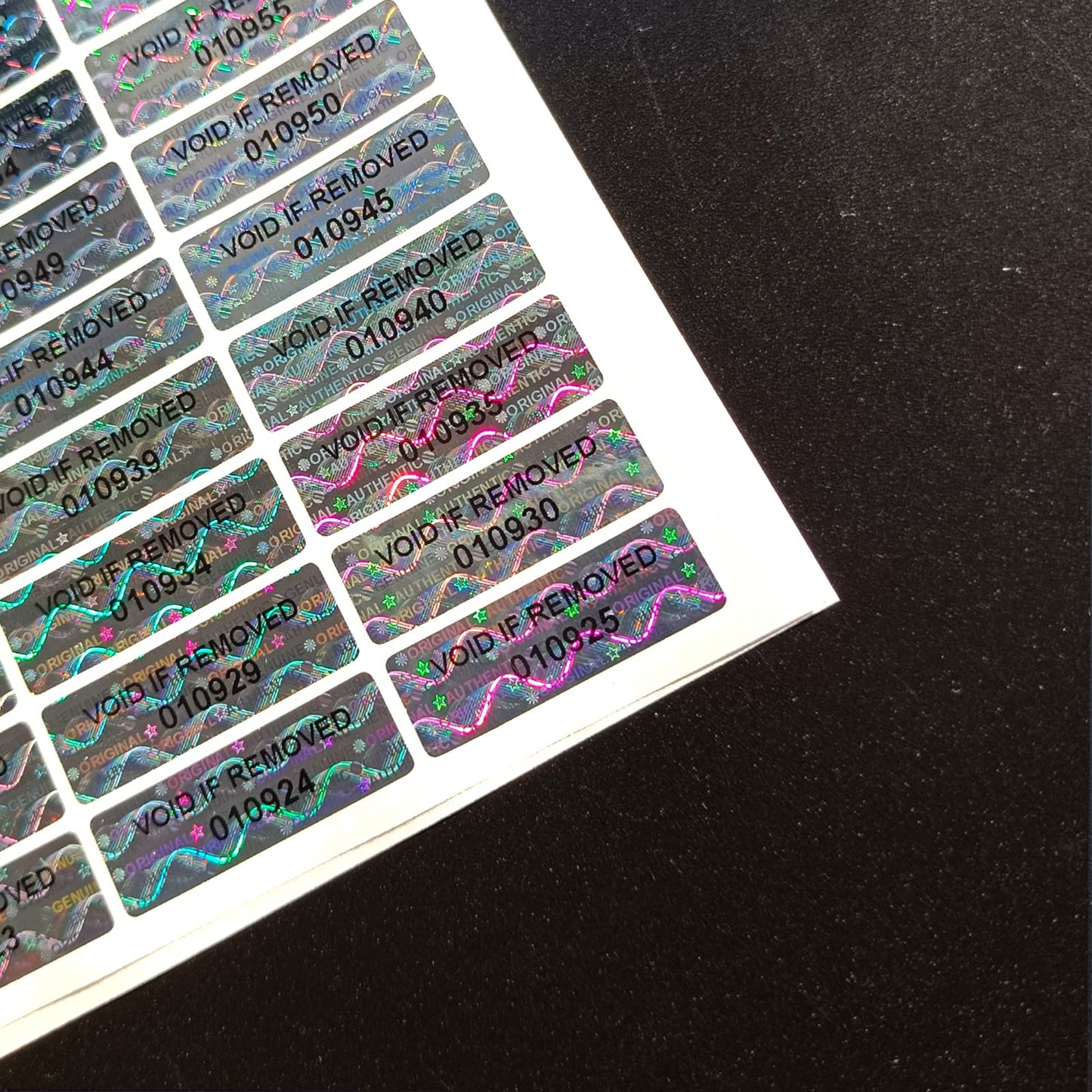 Hologram Stickers with Serial Number Security Labels Warranty Void Seal Tamper evident Labels Tamper Proof Stickers for Envelopes, Box and Packaging(1.2 X 0.4 Inch,350 pcs) 2-350pcs