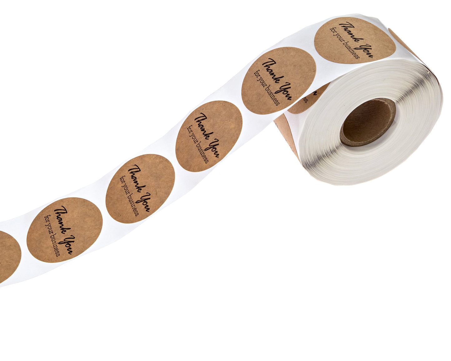 1.5" Round Kraft Thank You for Your Business Stickers/500 Labels Per Roll Simple Kraft