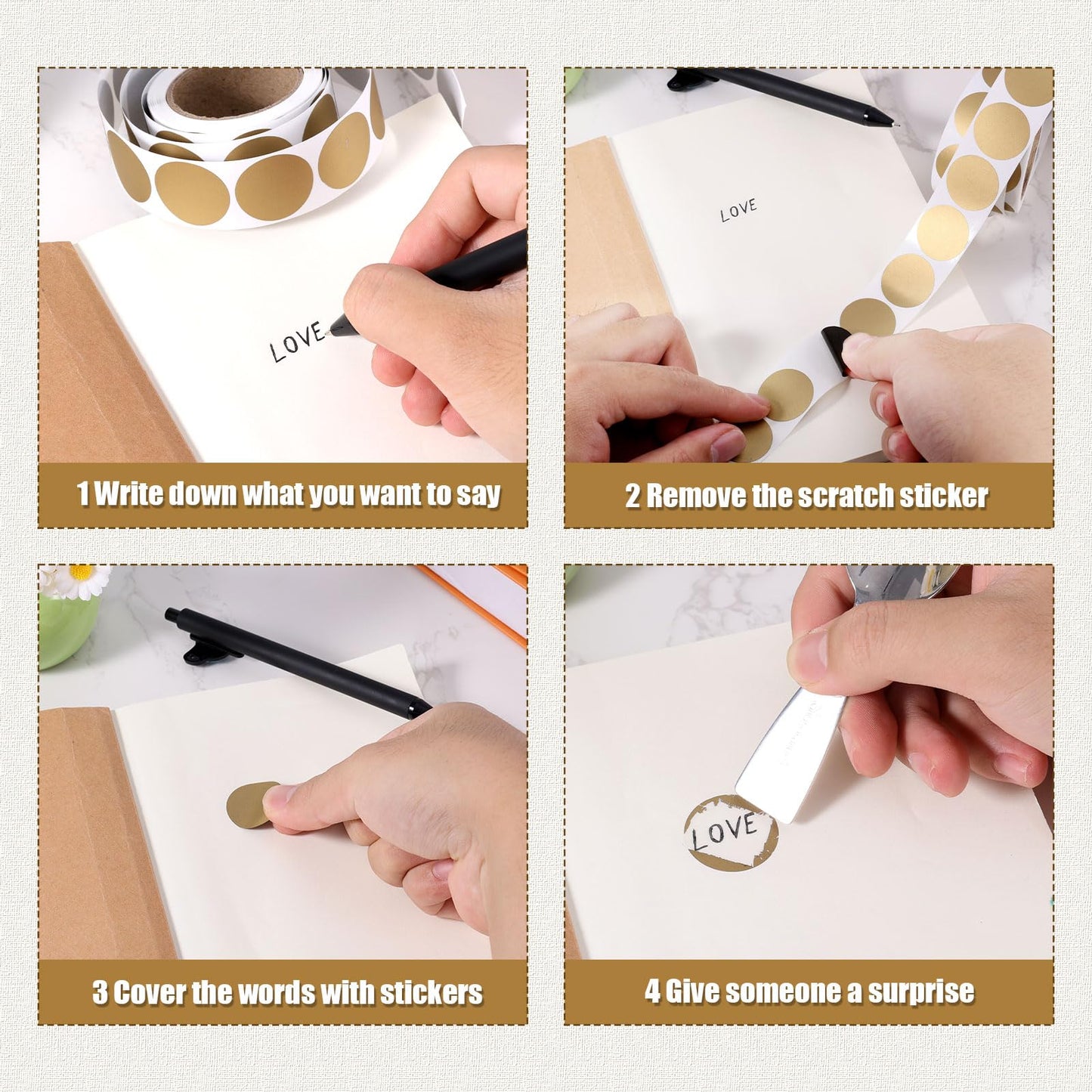 600 Pcs Scratch Off Stickers, Round Scratch Off Stickers Self-Adhesive Custom Scratch Off Labels Decals for Prize Lottery Tickets Raffle DIY Card Making(Gold) Gold