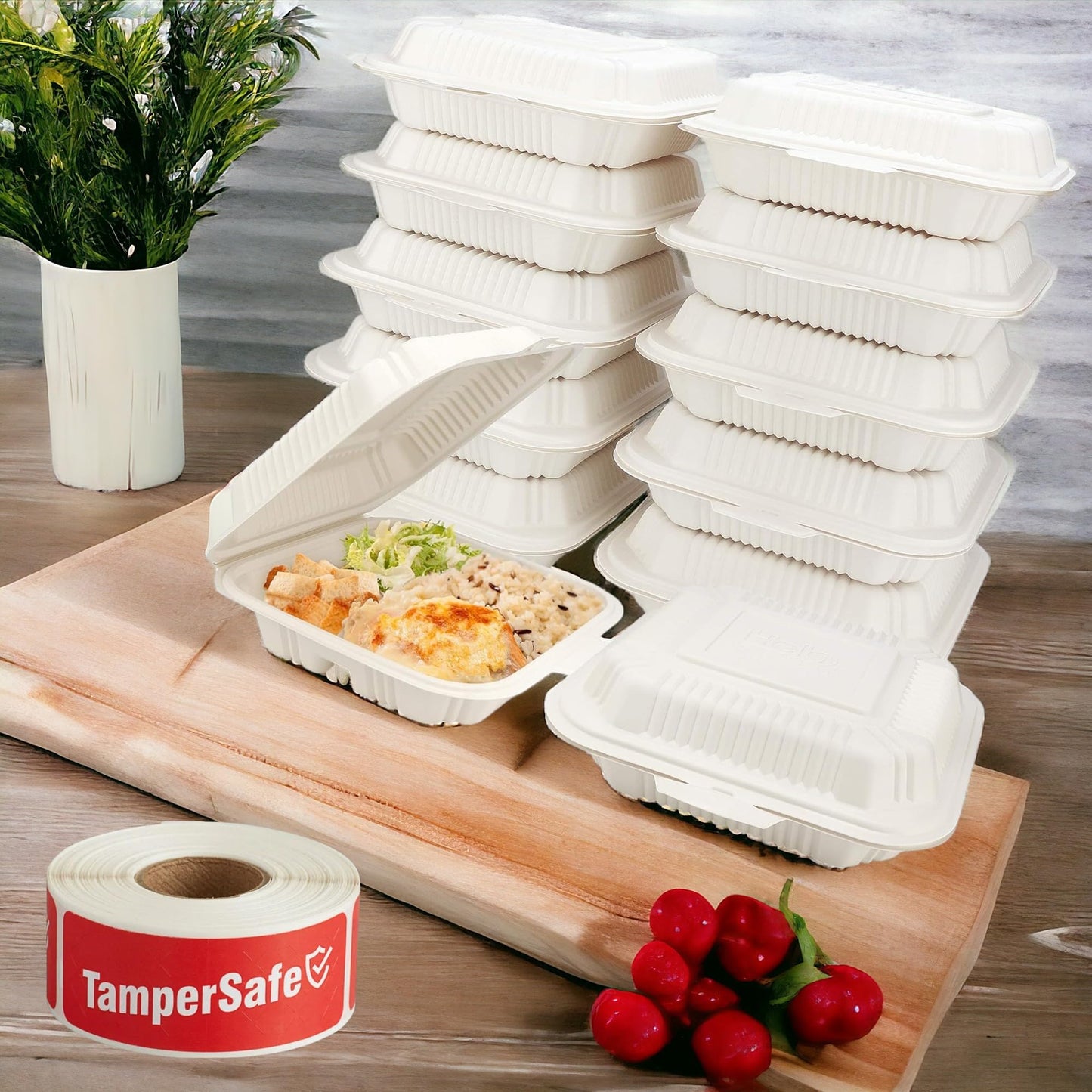 TamperSafe Tape, Tamper Safe for Safe Delivery Label, TamperSafe Stickers, Tamper Safe Seal for Food Container 1 x 3 Inch, 250/Rol (Red) Red