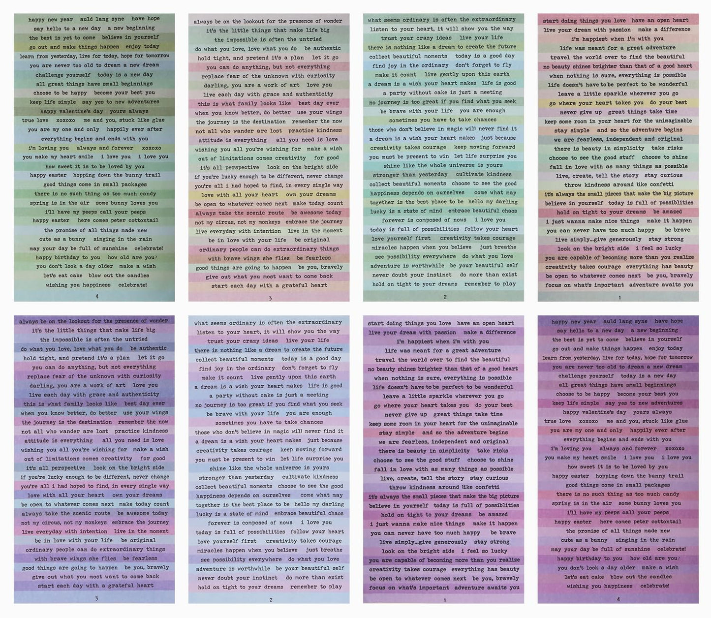 ONLYKXY 8sheets Colourful Talk Label Sticker Word Stickers Paper Inspirational Words Label Sticker for Hand Account Text DIY Journal Decals Decorative Scrapbooking Stickers (Pastel) Pastel