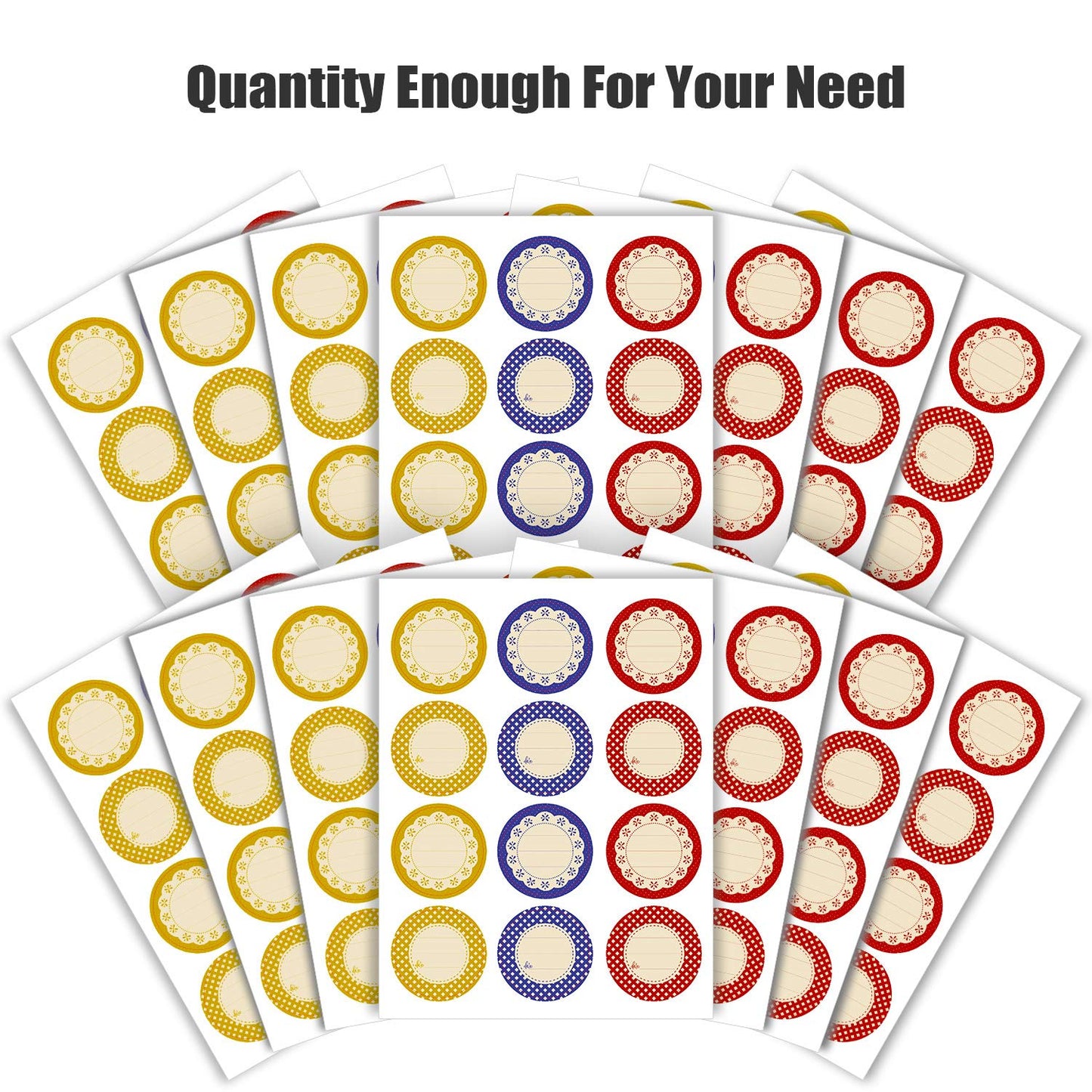 Outus 240 Pieces Canning Label Round Shaped Jar 2 Inch Mason Jar Lid Stickers Multicolored Meal Prep Label for Food Container, Glass Bottle, Canned Jams, Home and Kitchen Organization