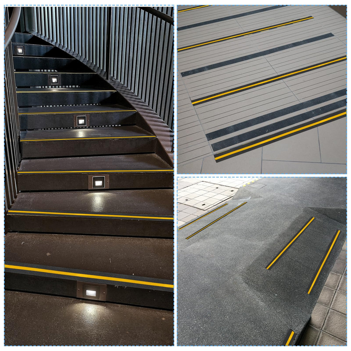 PATIKIL 2 Inch x 16.4 Ft Anti Slip Traction Tape with Reflective Strip, Non-Slip Grip Tape Non Skid Tread Safety Tape for Stairs Steps Deck, Black 1