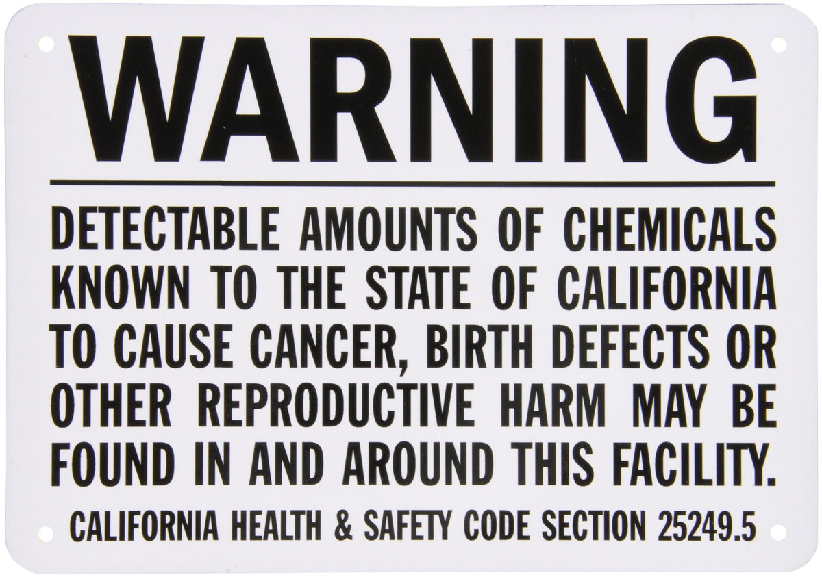 SmartSign - U9-1180-NA_7x10 -U9-1180-NA California Prop 65 Warning Sign By | 7" x 10" Aluminum - Black on White 7" x 10"