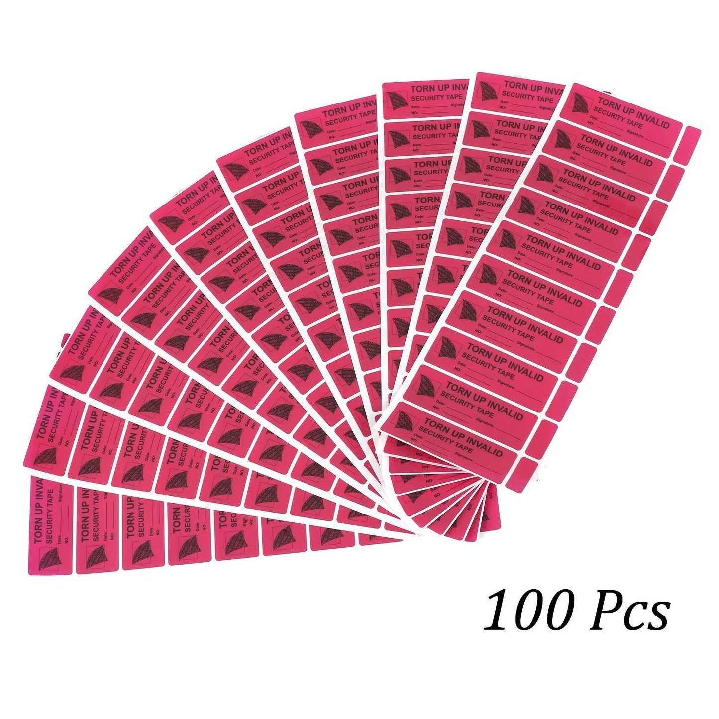 100Pcs Tamper Evident Security Void Stickers1x3 inch Red No Transfer No Damage to Protected Item Tamper Proof Labels Safety Torn up Invalid Seals Tape 1x3 inch