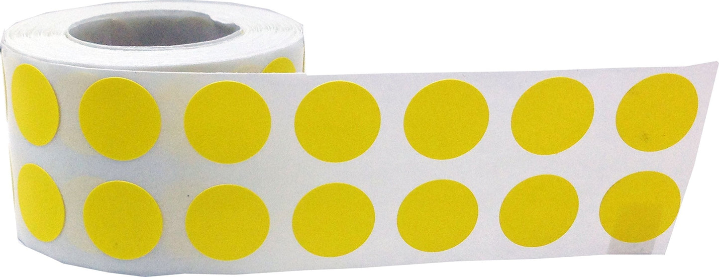 1/2" Color Coding Dot Stickers Bulk Pack 1,000 Per Color 5,000 Total Labels