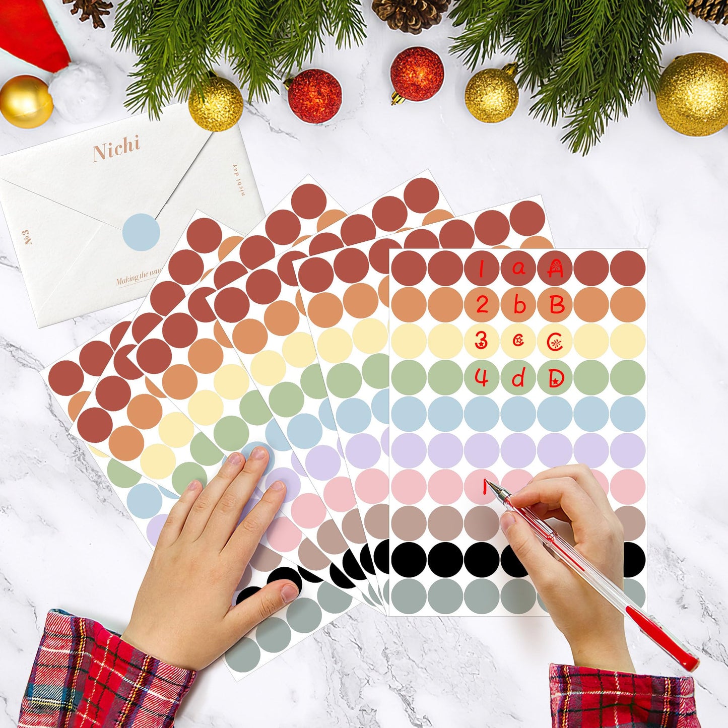 1400 Pcs Boho Rainbow Colored Dot Stickers, 3/4 Round Color Removable Coding Labels, 10 Boho Color Circle Lable Sticker for Office, Classroom