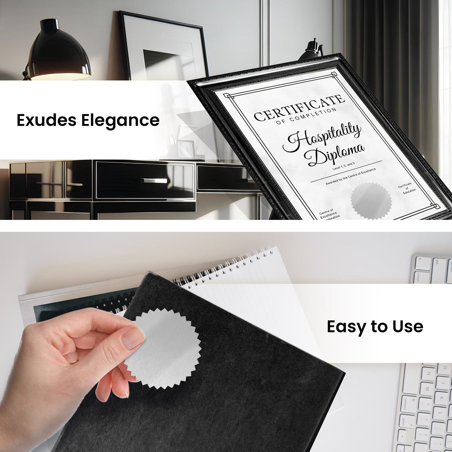 Perco Metallic Silver 2-Inch Serrated Edge Sticker Labels with Permanent Adhesive - 500 Labels per Roll - Stylish & Elegant Seals for Envelopes, Certificates, Awards, Packaging & More - Made in USA