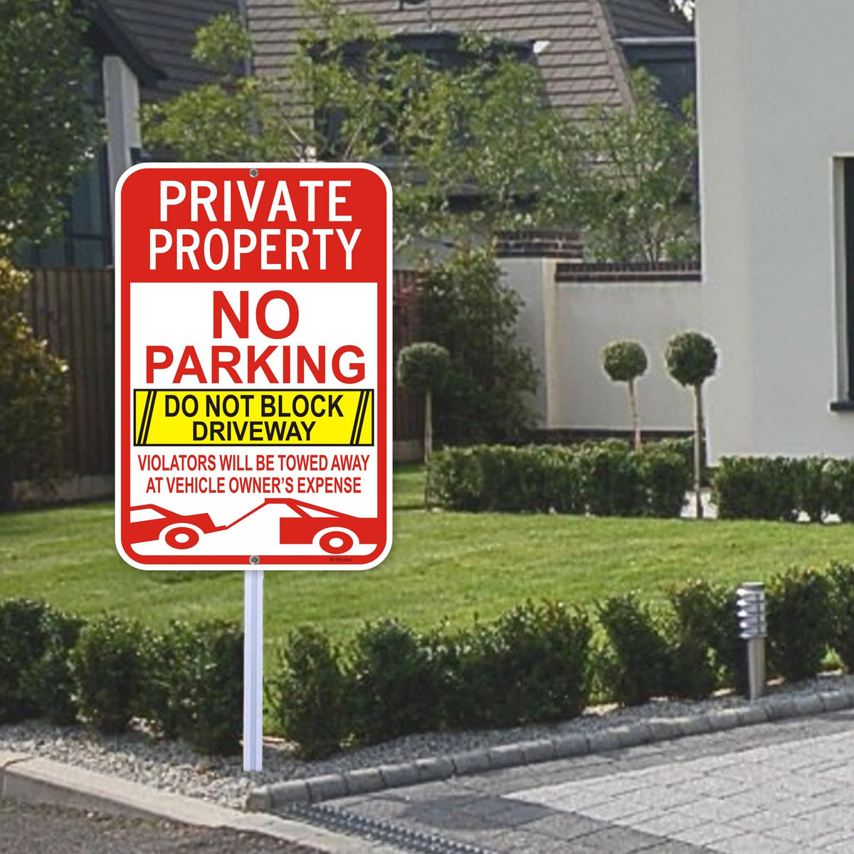 2Pack Large Private Property No Parking Do Not Block Driveway Signs, Violators Will Be Towed Away at Vehicle Owner's Expense, 18" x 12" Reflective Aluminum, Durable Ink, Easy to Install 18"X12" - 2 Pack