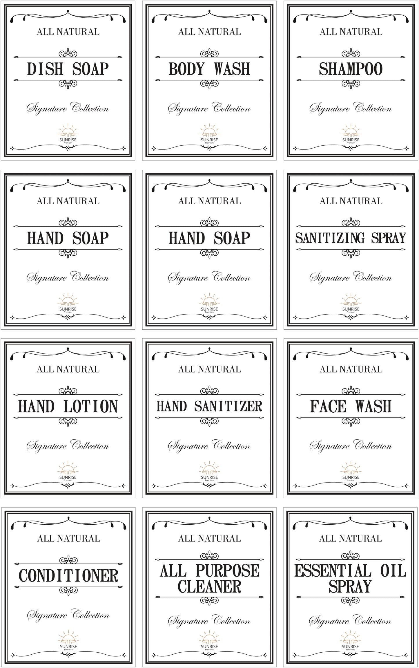 Waterproof Dish Soap Labels Stickers for Dispenser Bottles Containers, Laundry Room Labels, Cleaning Labels, Bathroom Bottle Labels