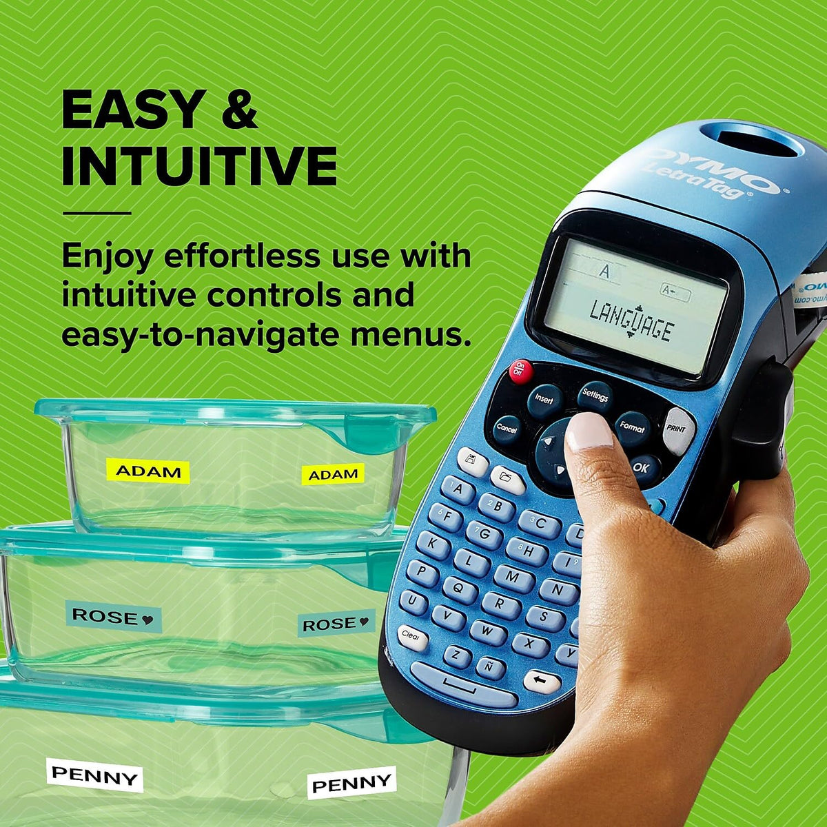 DYMO LetraTag 100H Silver Handheld Label Maker & LT Label Tapes, Thermal Printing, Easy-to-Use, Great for Home & Office Organization